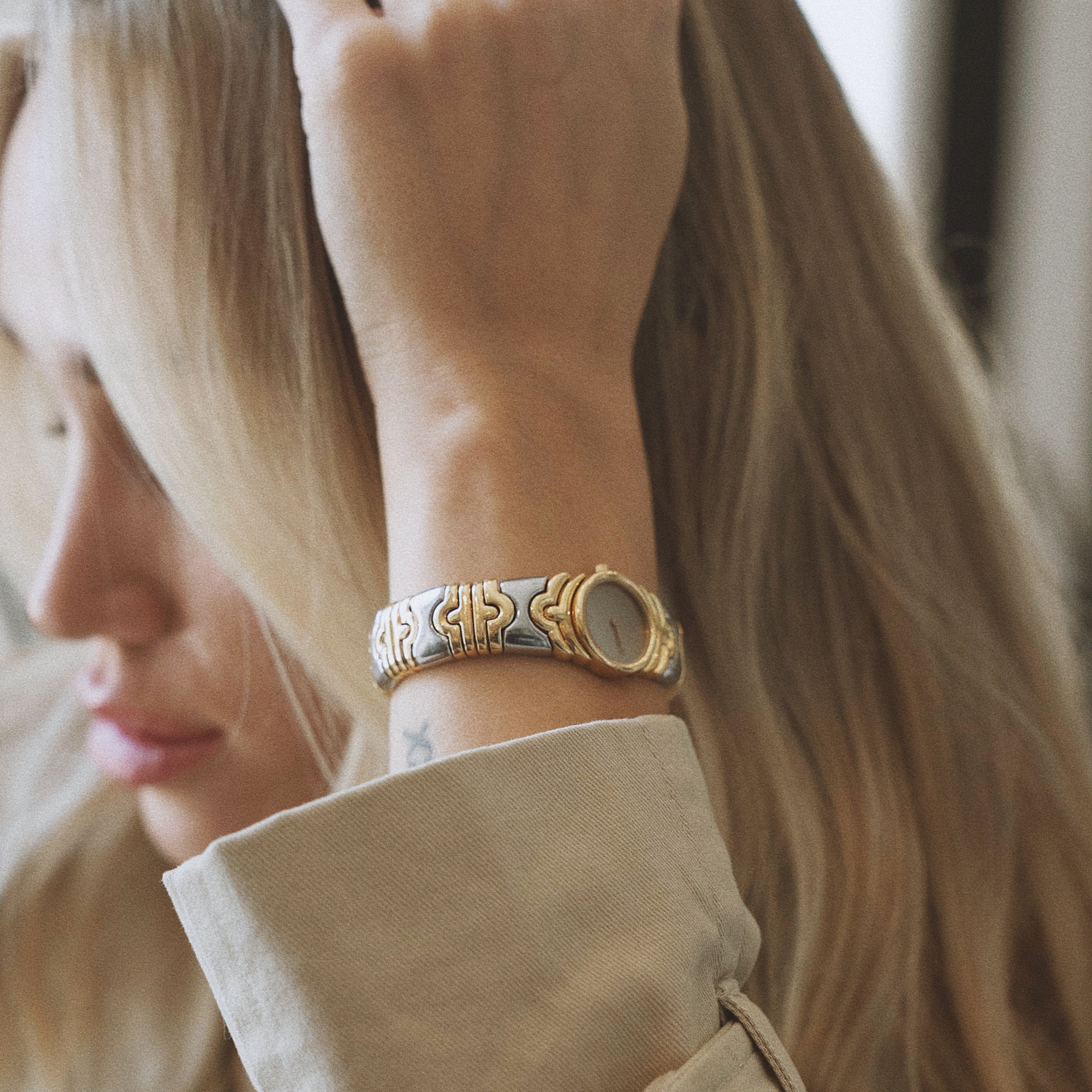 Bulgari Parentesi 18K Gold & Steel Watch Bracelet BJ01 - Queen May