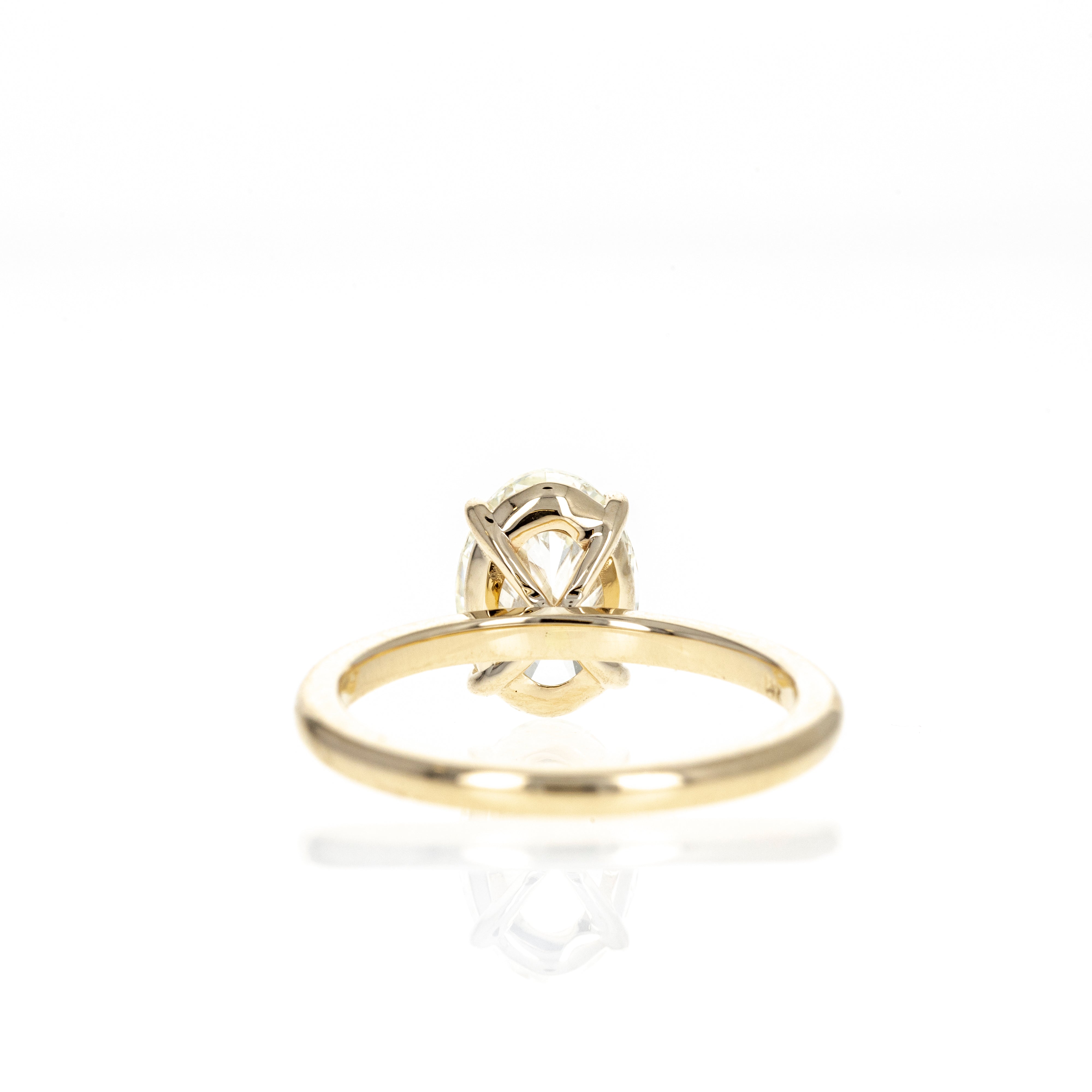 14K Yellow Gold 2.50 Carat Oval Diamond Solitaire Engagement Ring - Queen May