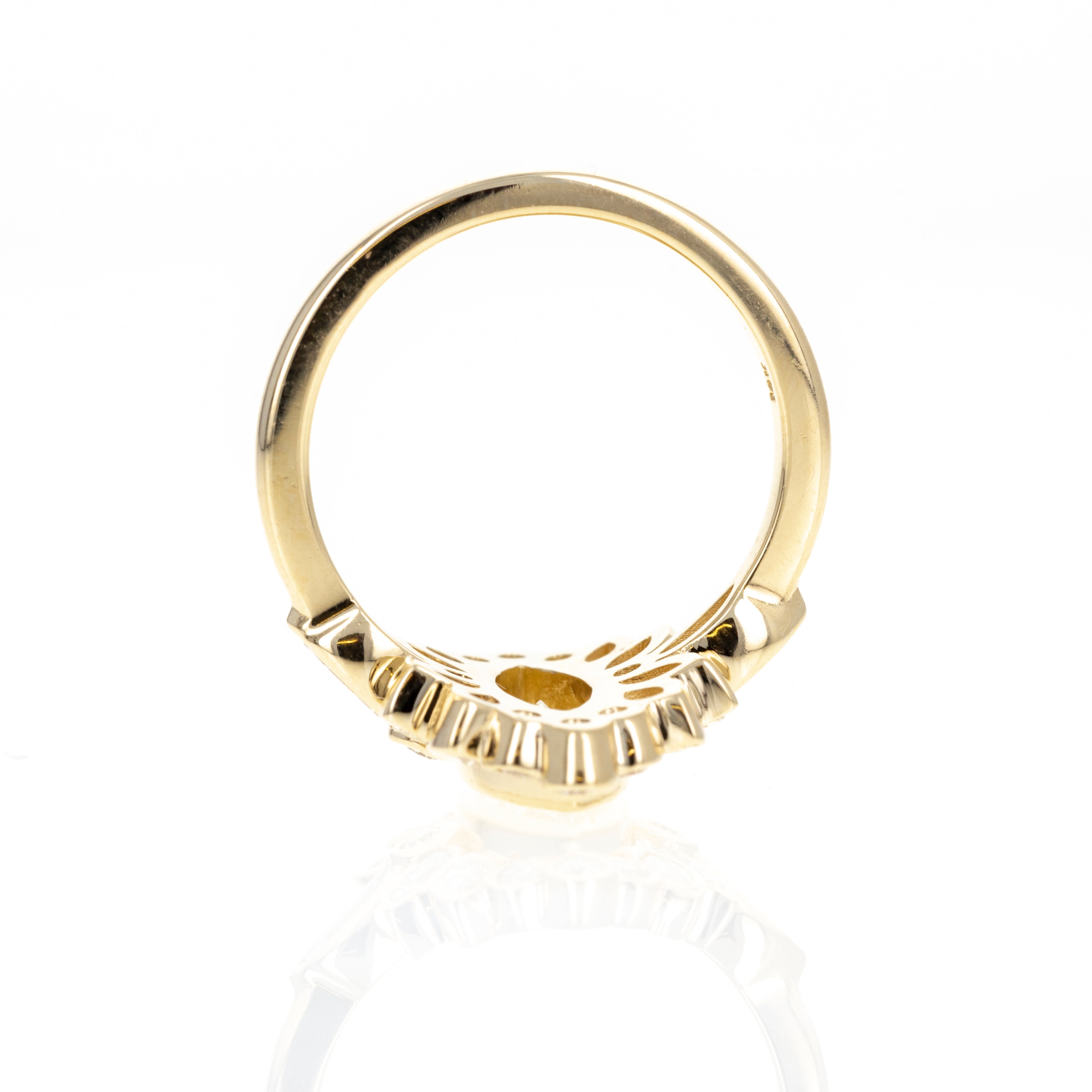 14K Yellow Gold 1.15 Carat Marquise Diamond Bezel Cluster Ring - Queen May