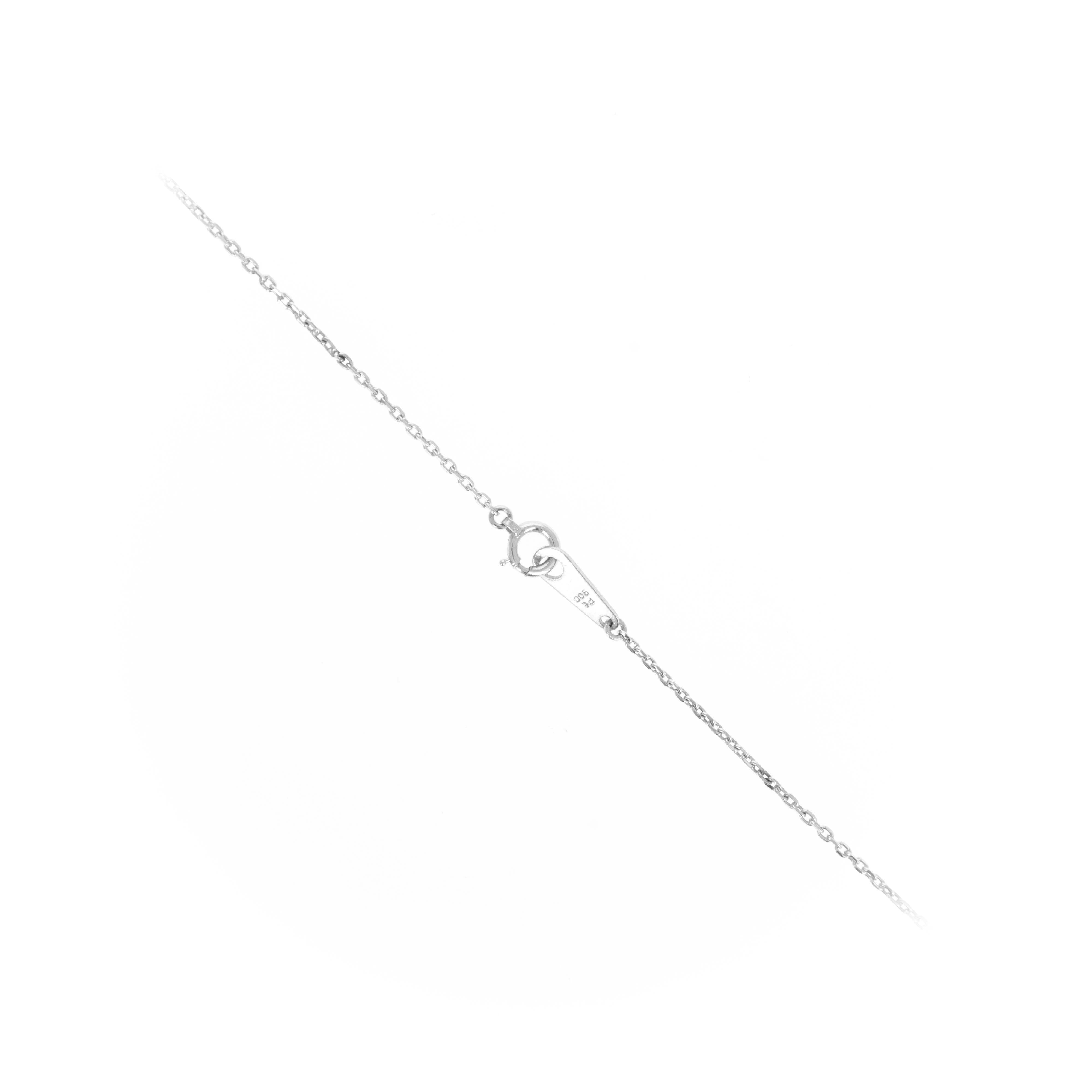 Platinum 0.47 Carat Sapphire Diamond Floral Halo Pendant Necklace - Queen May