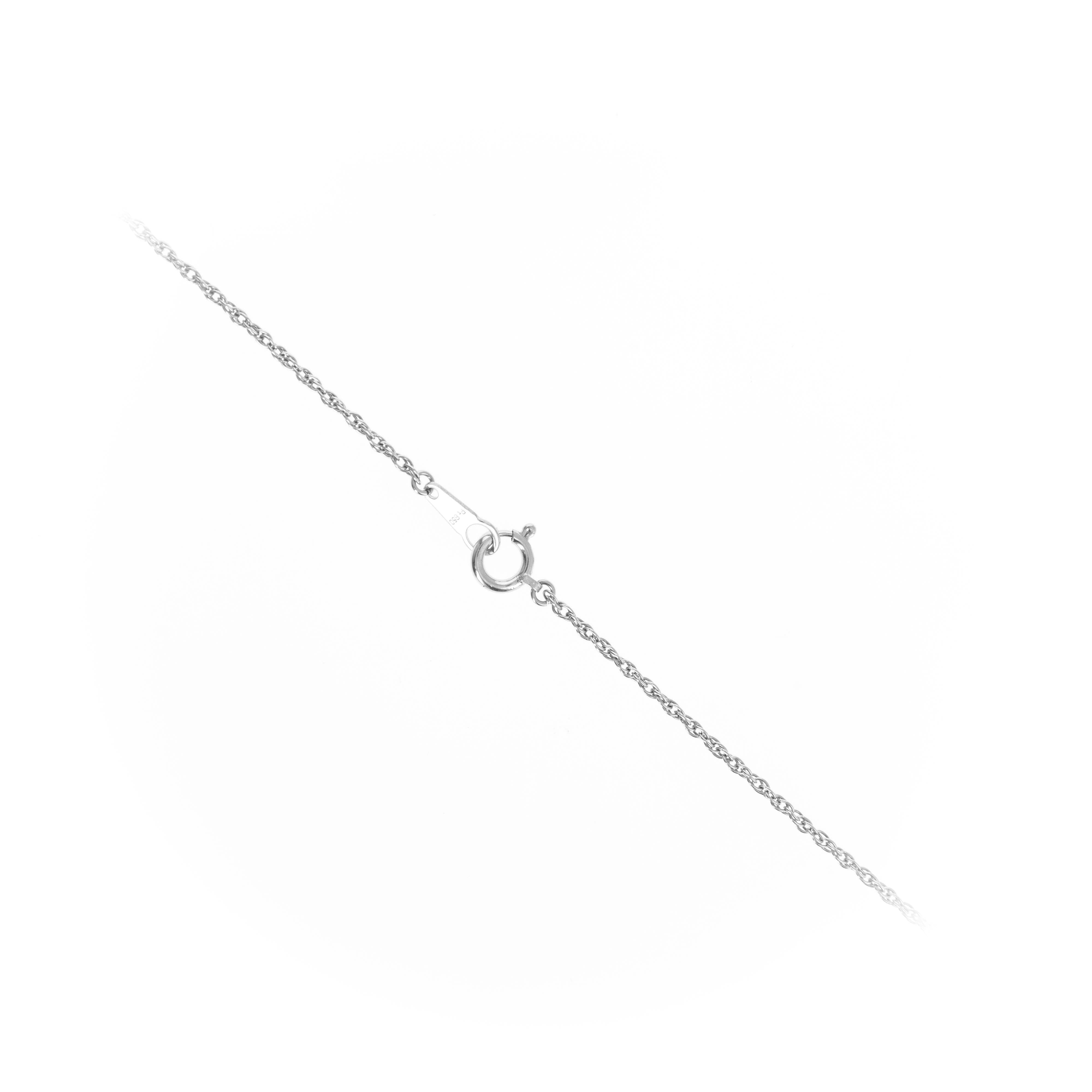Platinum 0.45 Carat Emerald Diamond Halo Pendant Necklace - Queen May
