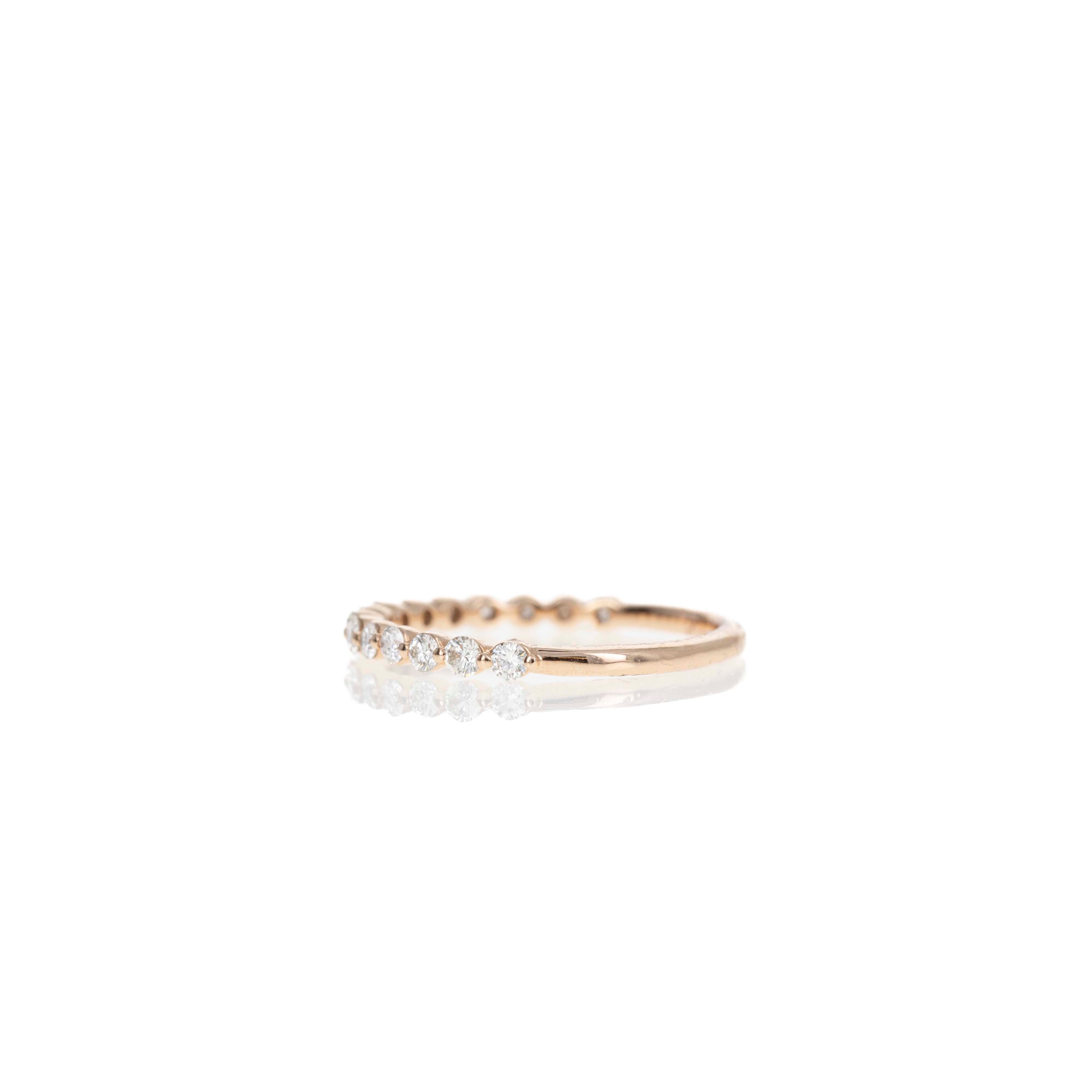 14K Gold or Platinum 0.50 Carat Round Brilliant Diamond Half Eternity Band - Queen May