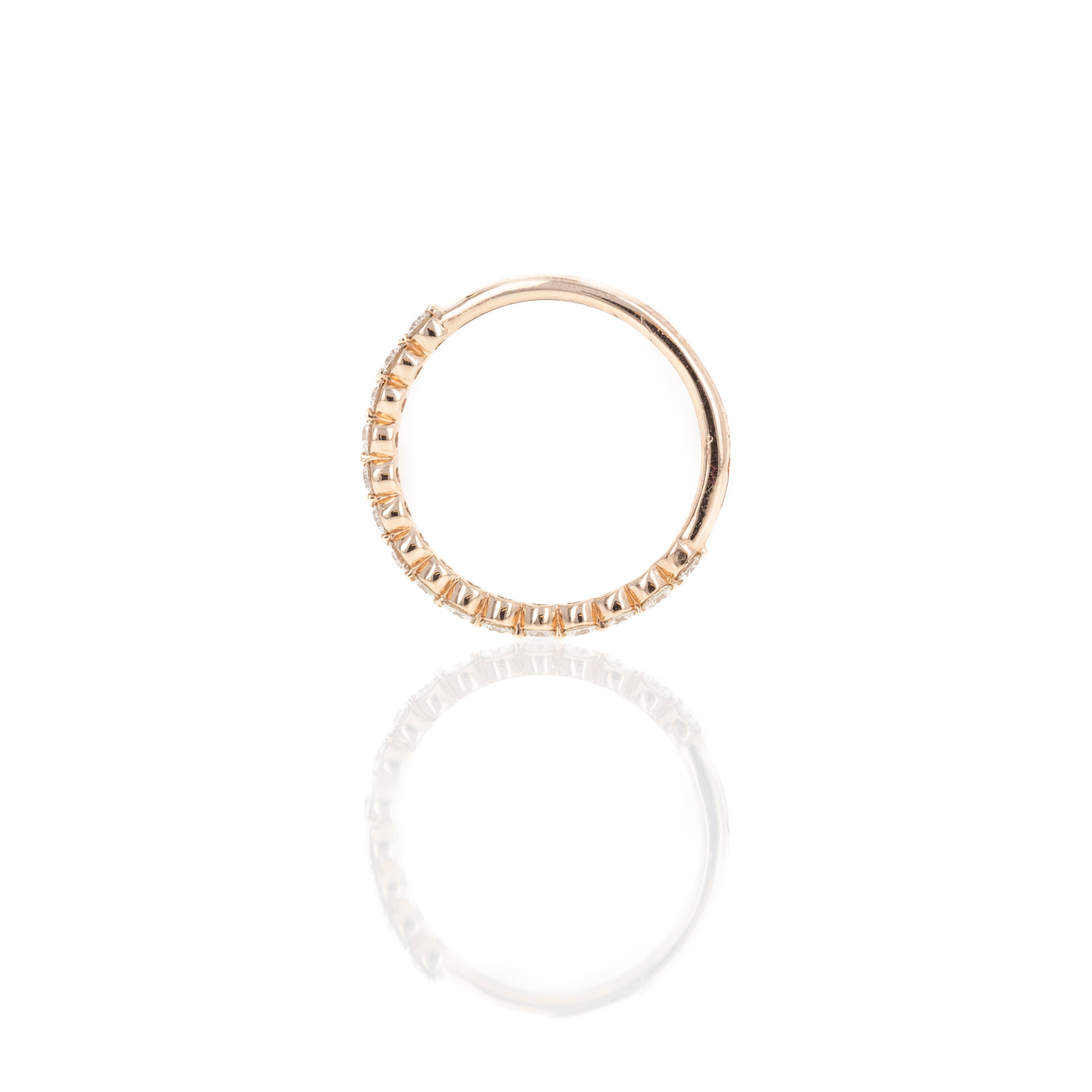 14K Gold or Platinum 0.50 Carat Round Brilliant Diamond Half Eternity Band - Queen May