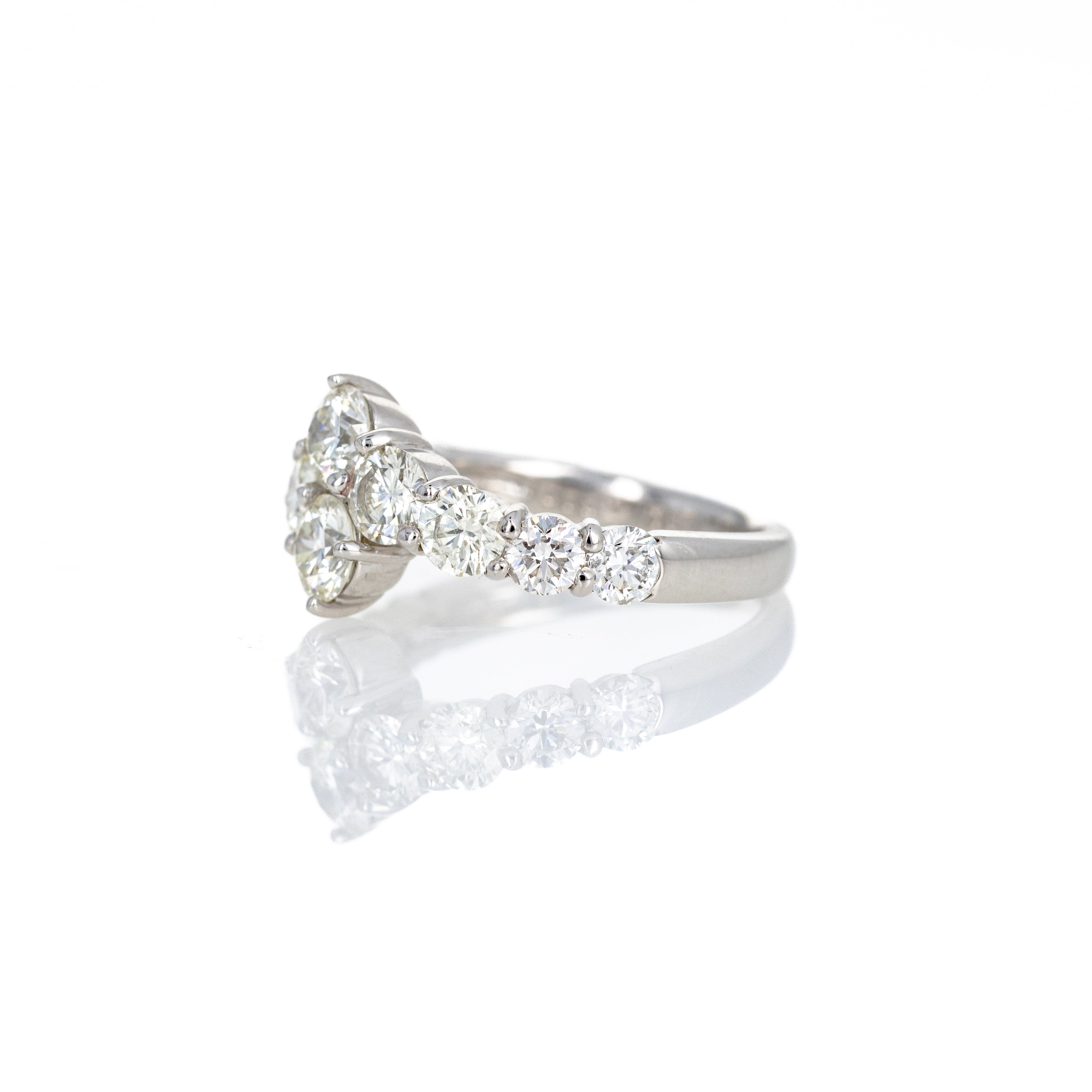 Platinum 2 Carat Round Diamond Bypass Ring - Queen May