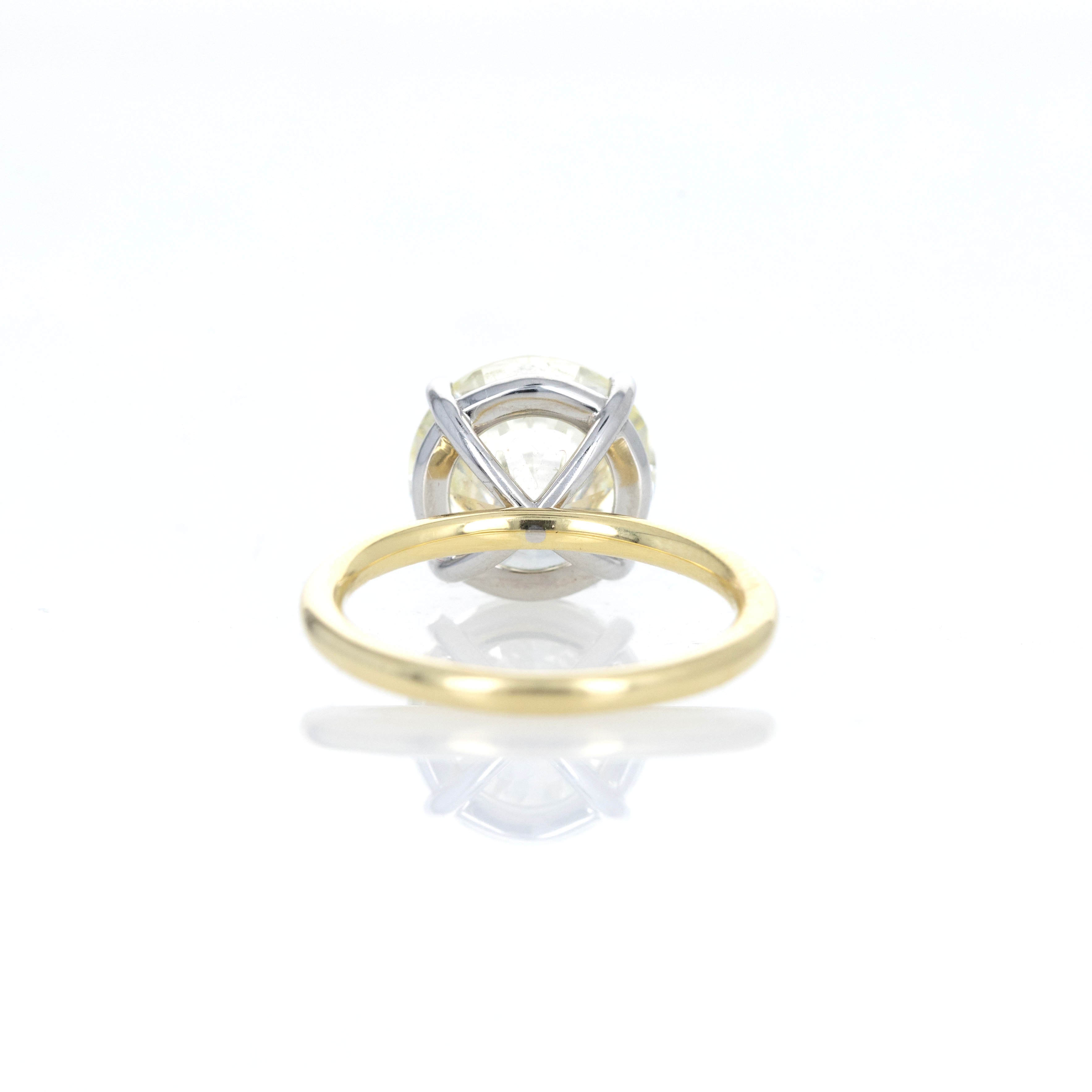 5 Carat Round Brilliant Diamond Engagement in 18K Yellow Gold Platinum GIA Certified - Queen May