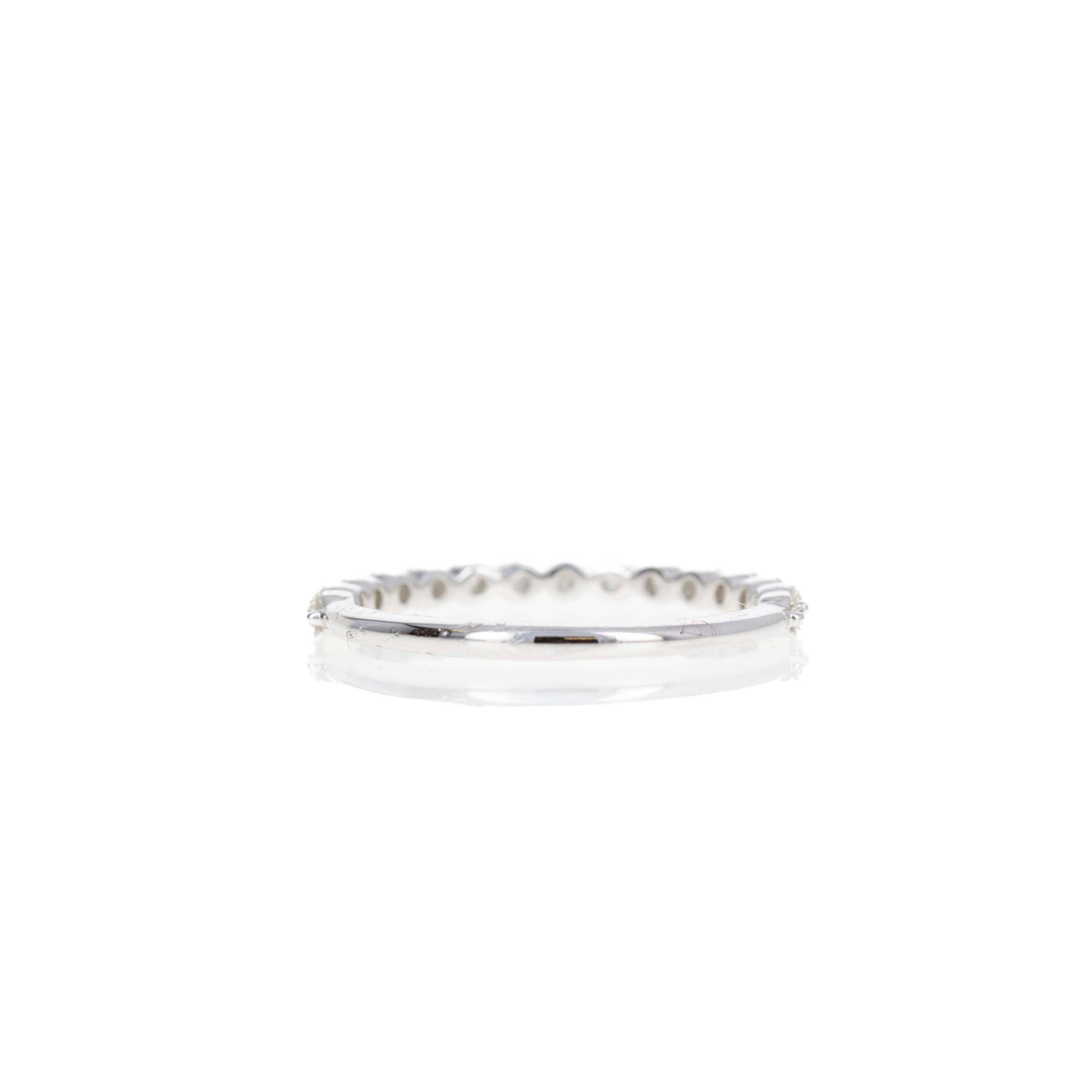 14K Gold or Platinum 0.50 Carat Round Brilliant Diamond Half Eternity Band - Queen May