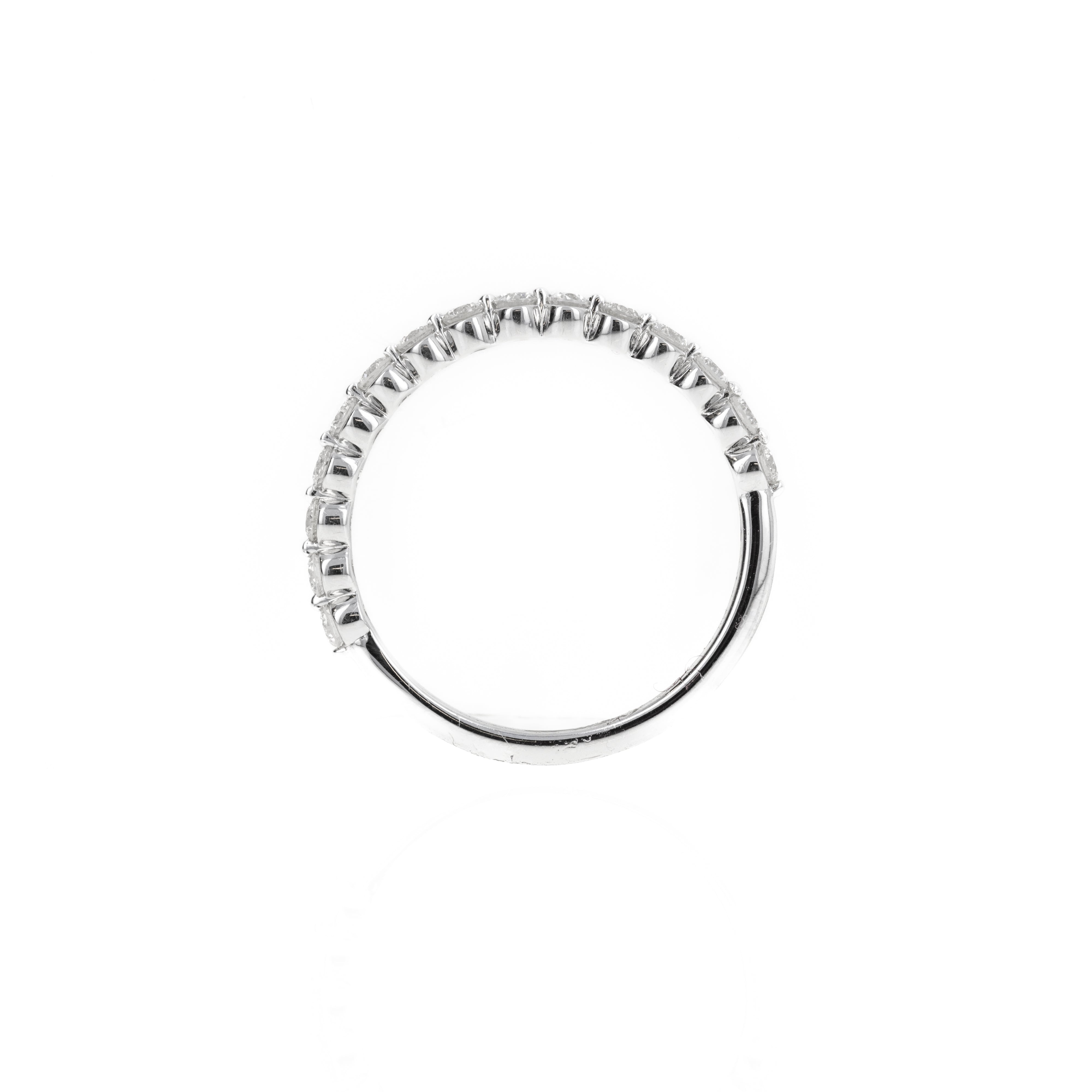 14K Gold or Platinum 0.50 Carat Round Brilliant Diamond Half Eternity Band - Queen May