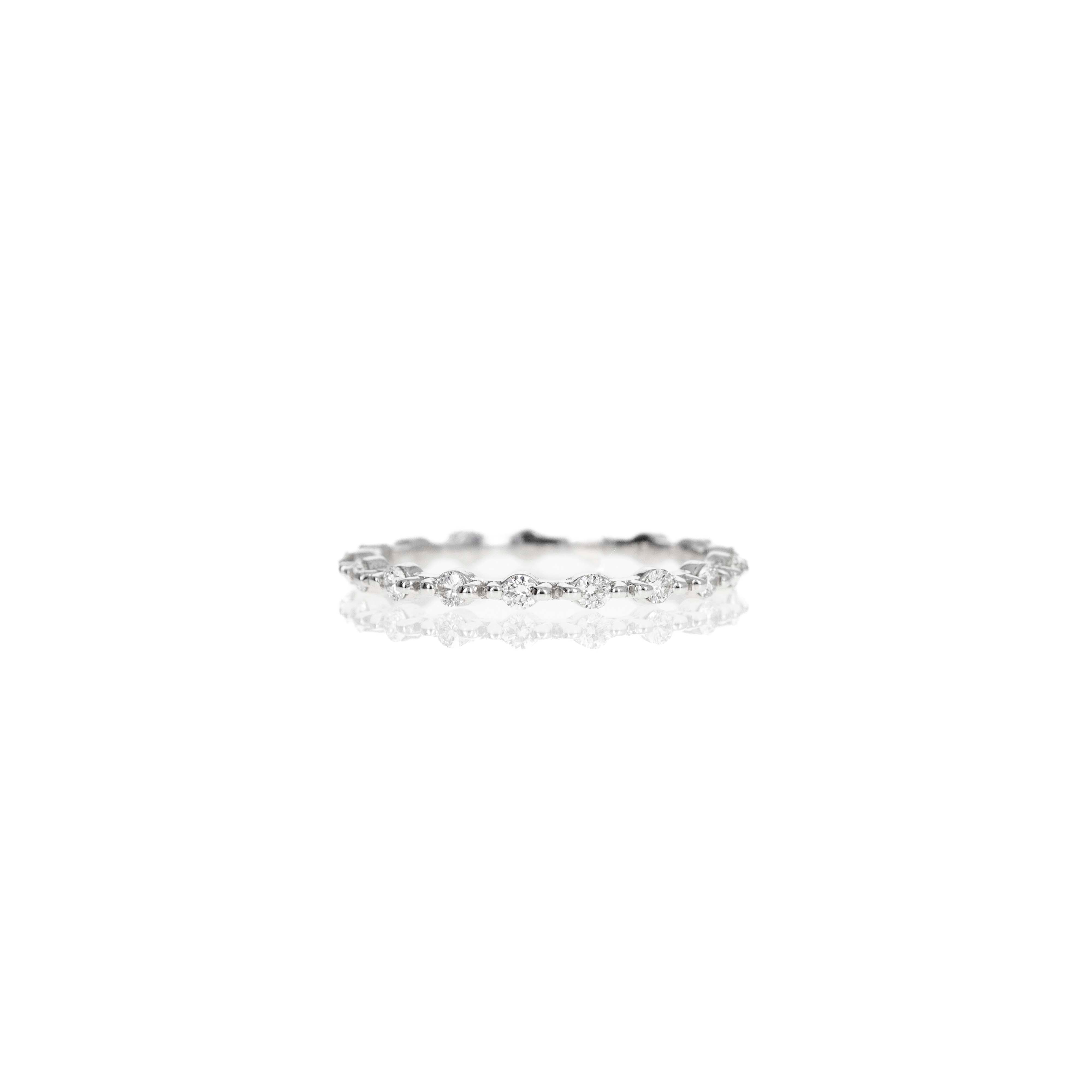 14K Gold 0.35 Carat Round Diamond Stackable Eternity Bands - Queen May
