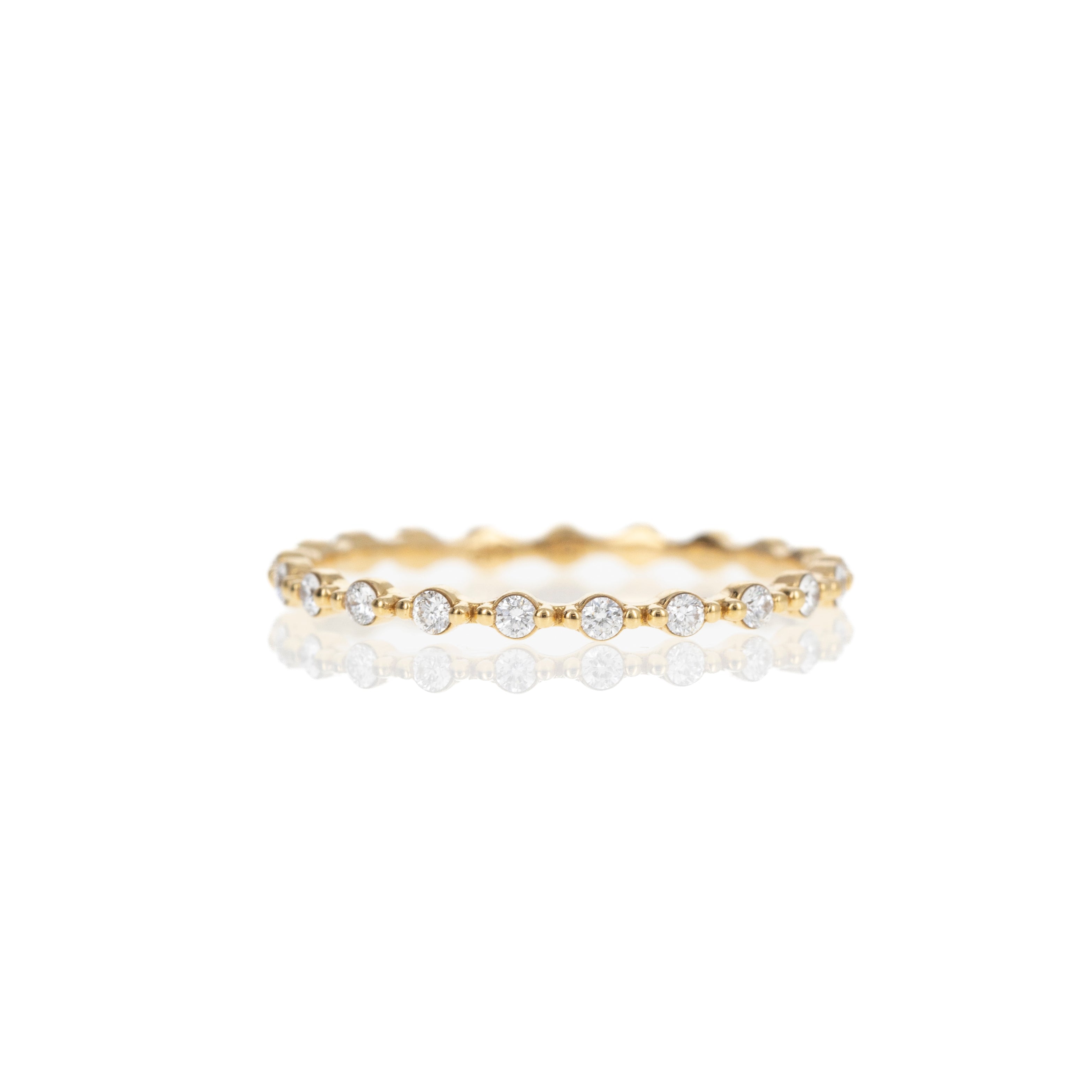 14K Gold 0.35 Carat Round Diamond Stackable Eternity Bands - Queen May
