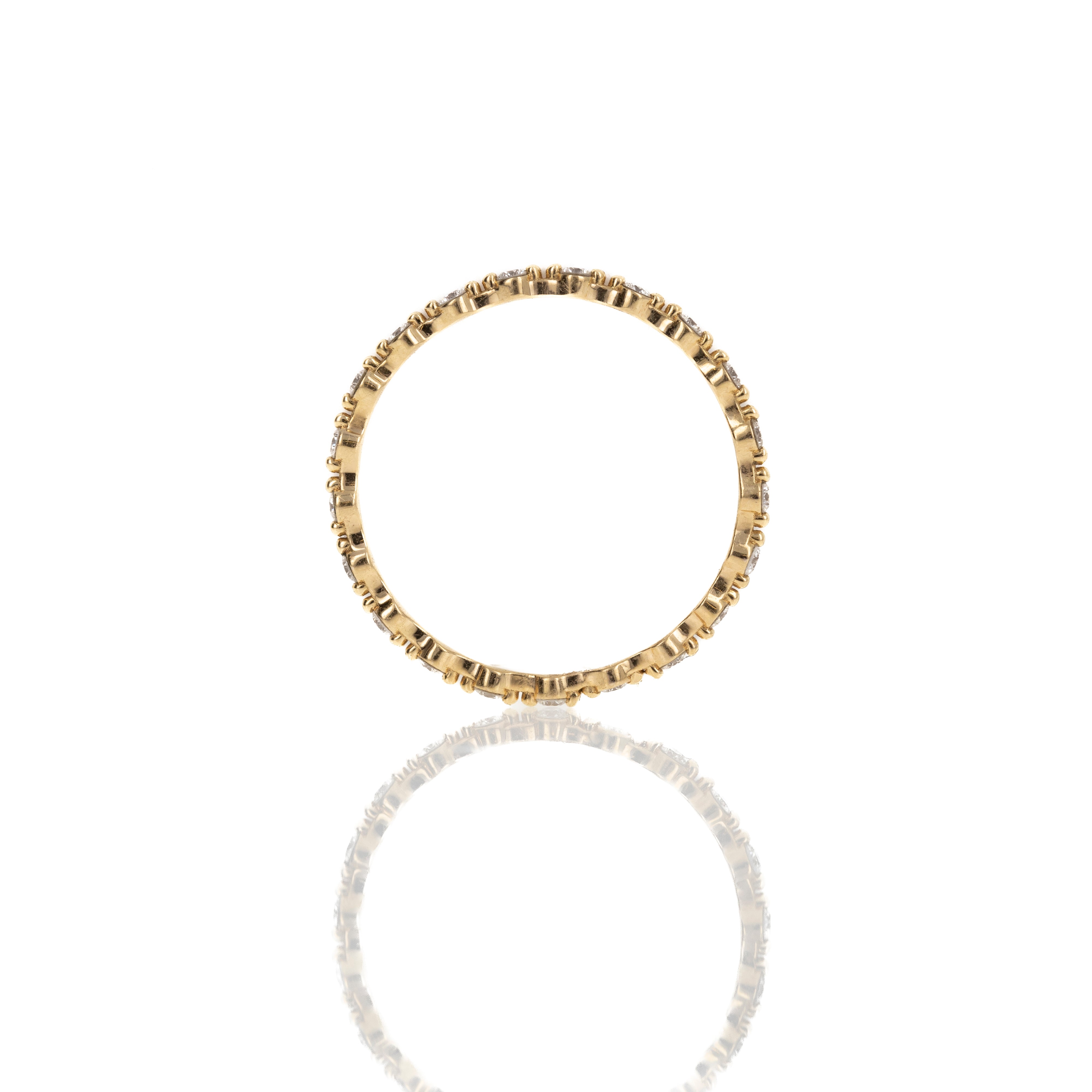 14K Gold 0.35 Carat Round Diamond Stackable Eternity Bands - Queen May