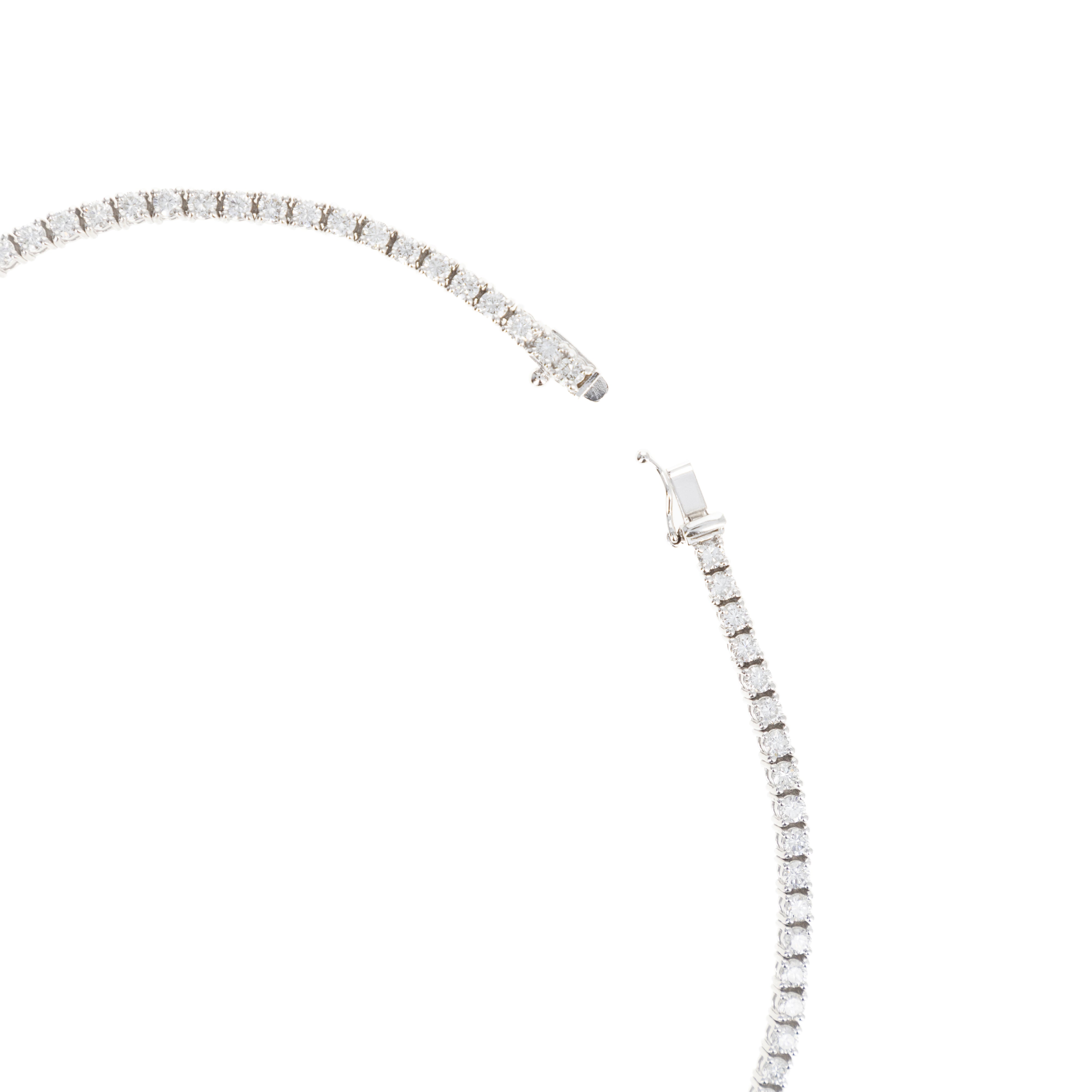 Platinum 11.26 Carat Round Diamond Graduated Riviera Tennis Necklace - Queen May