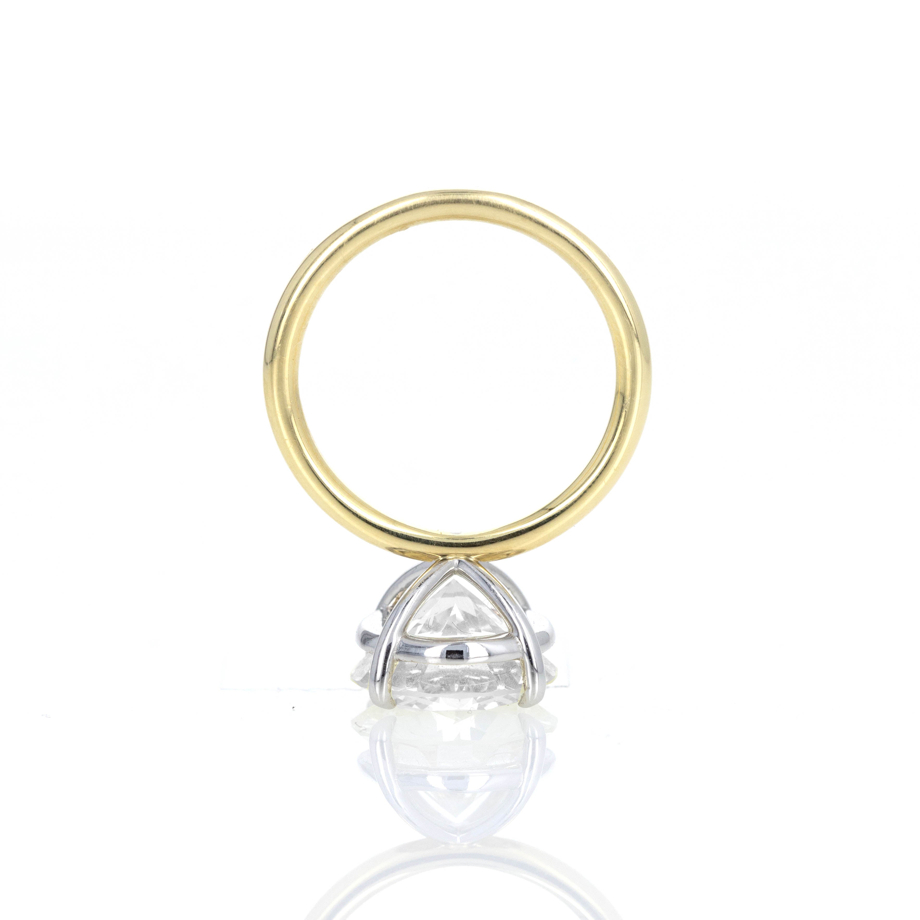 5 Carat Round Brilliant Diamond Engagement in 18K Yellow Gold Platinum GIA Certified - Queen May