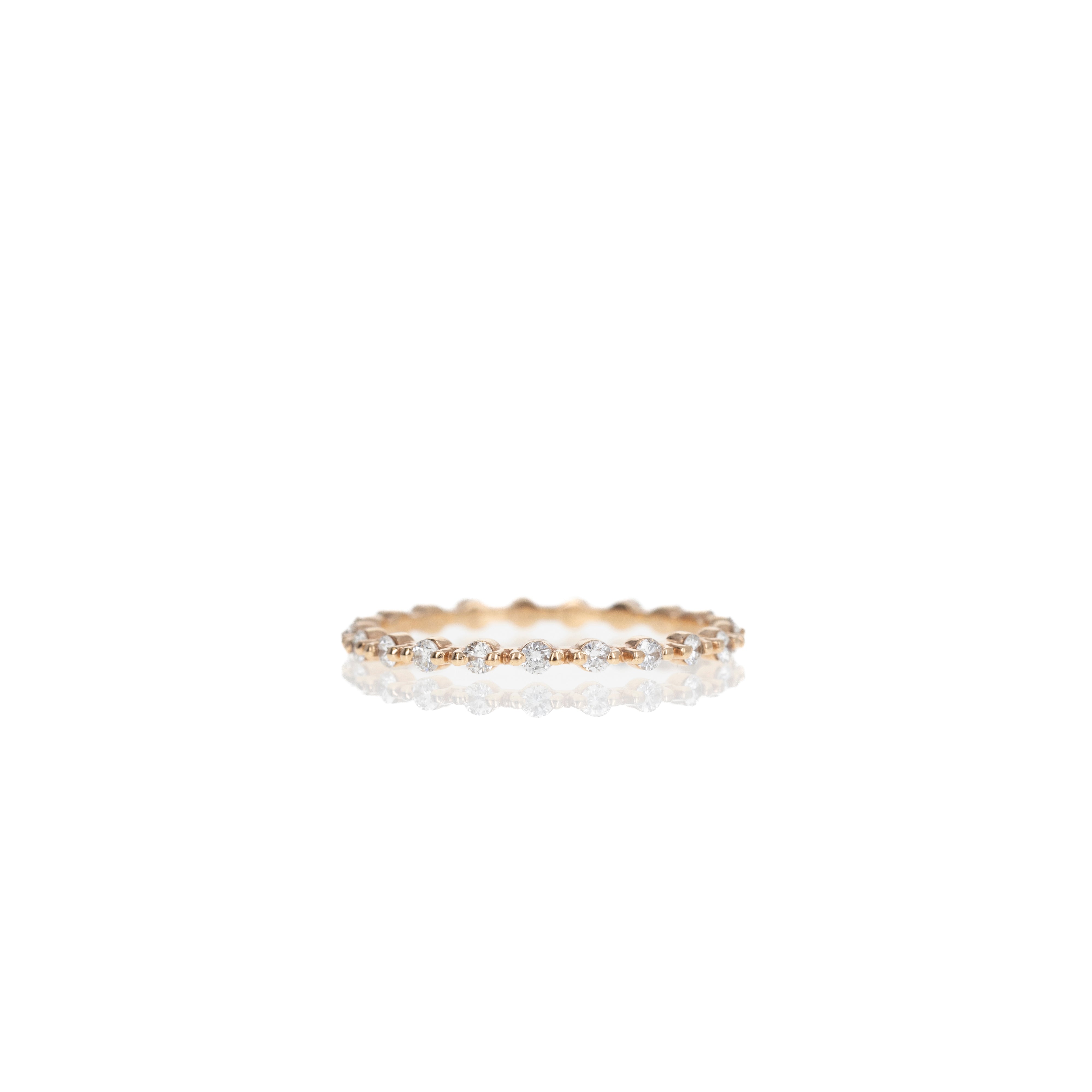14K Gold 0.35 Carat Round Diamond Stackable Eternity Bands - Queen May