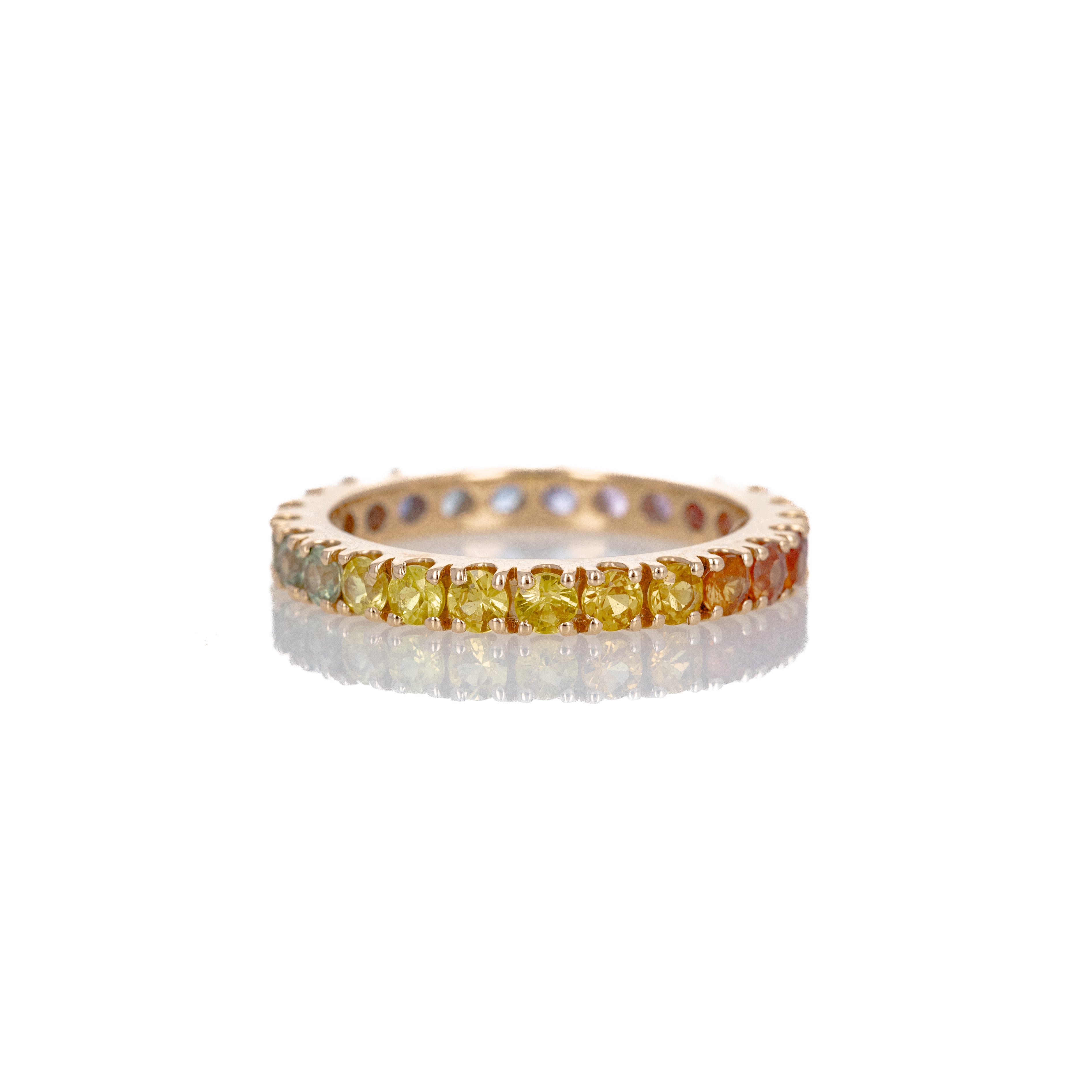 14K Yellow Gold Round Multi-Color Sapphire Eternity Band - Queen May