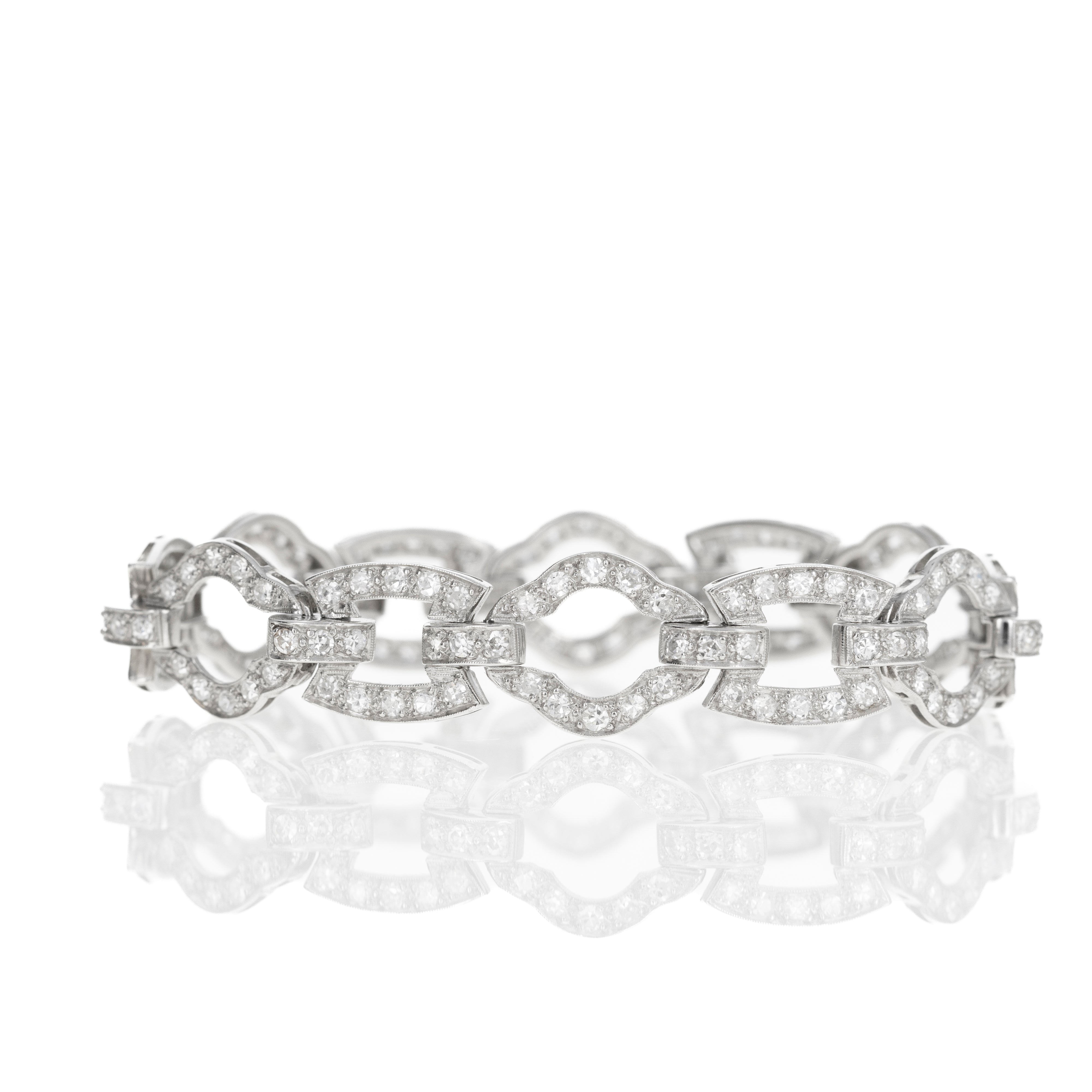 Art Deco Platinum 5.5 Carat Total Weight Diamond Bracelet - Queen May
