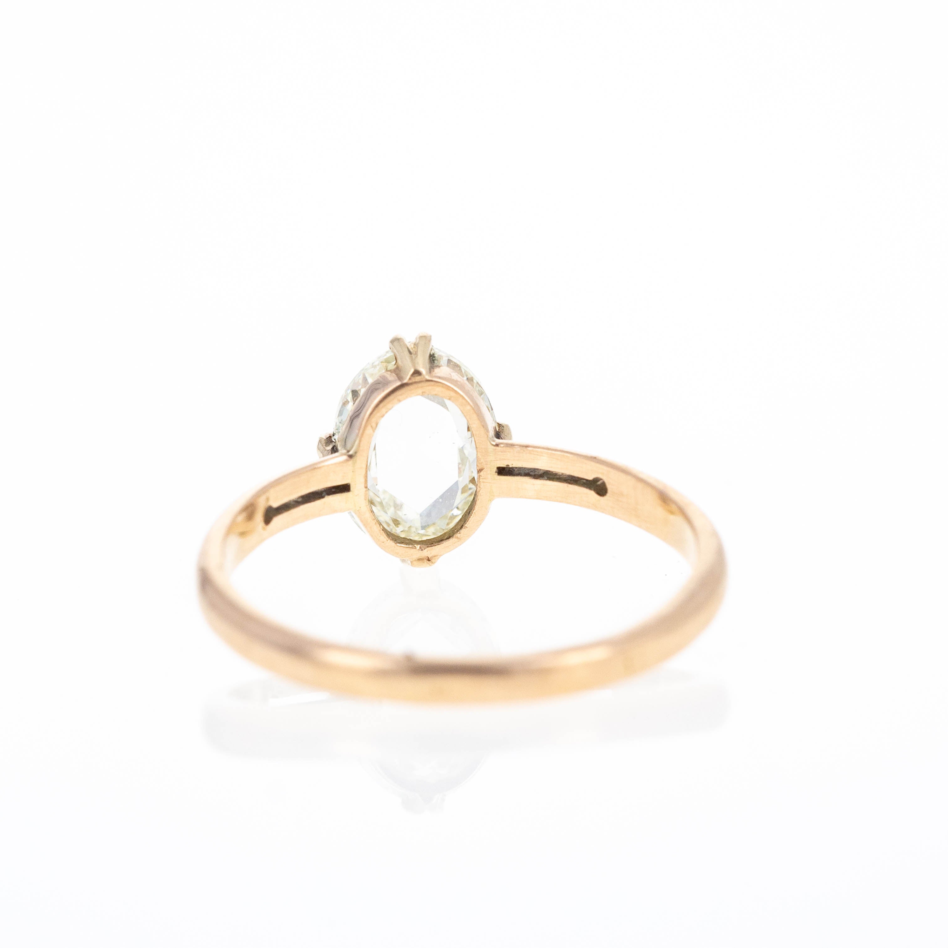 Victorian 14K Rose Gold 1.02 Carat Rose Cut Engagement Ring - Queen May