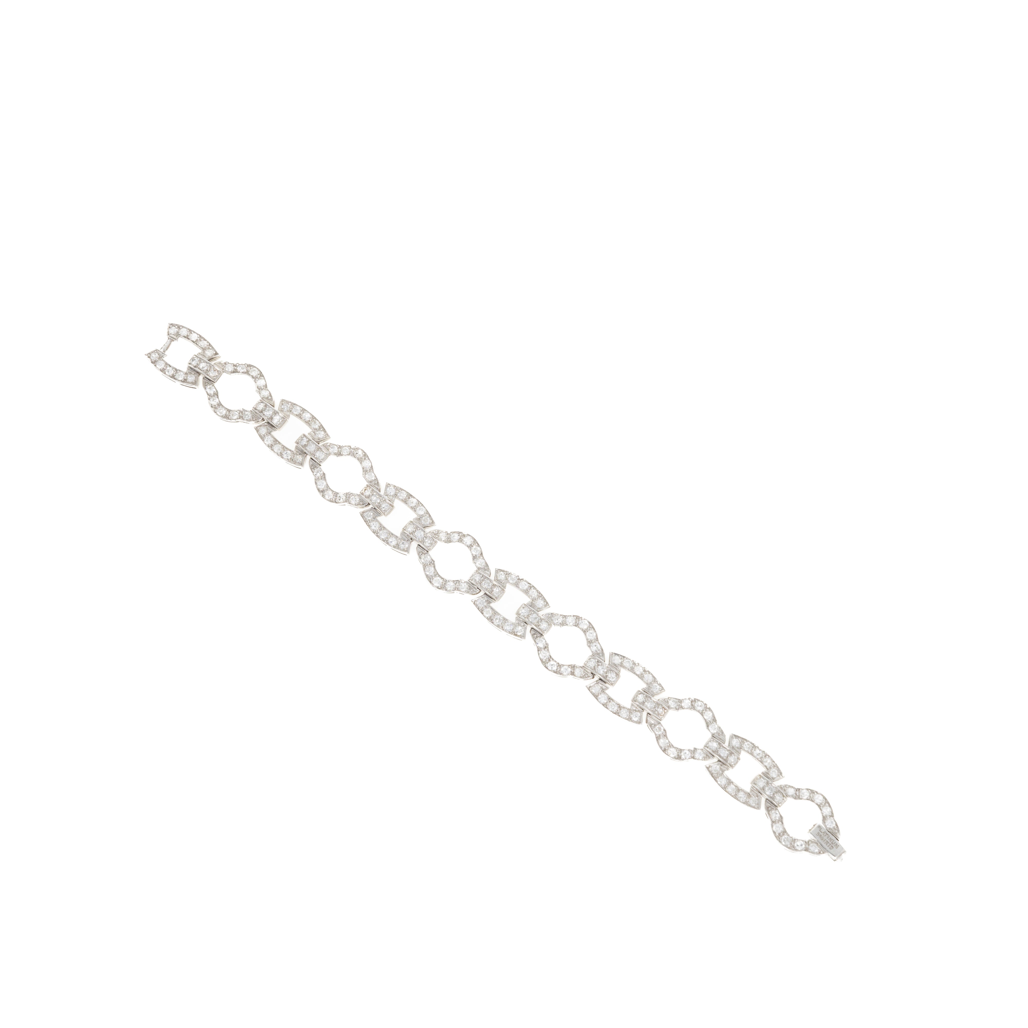 Art Deco Platinum 5.5 Carat Total Weight Diamond Bracelet - Queen May
