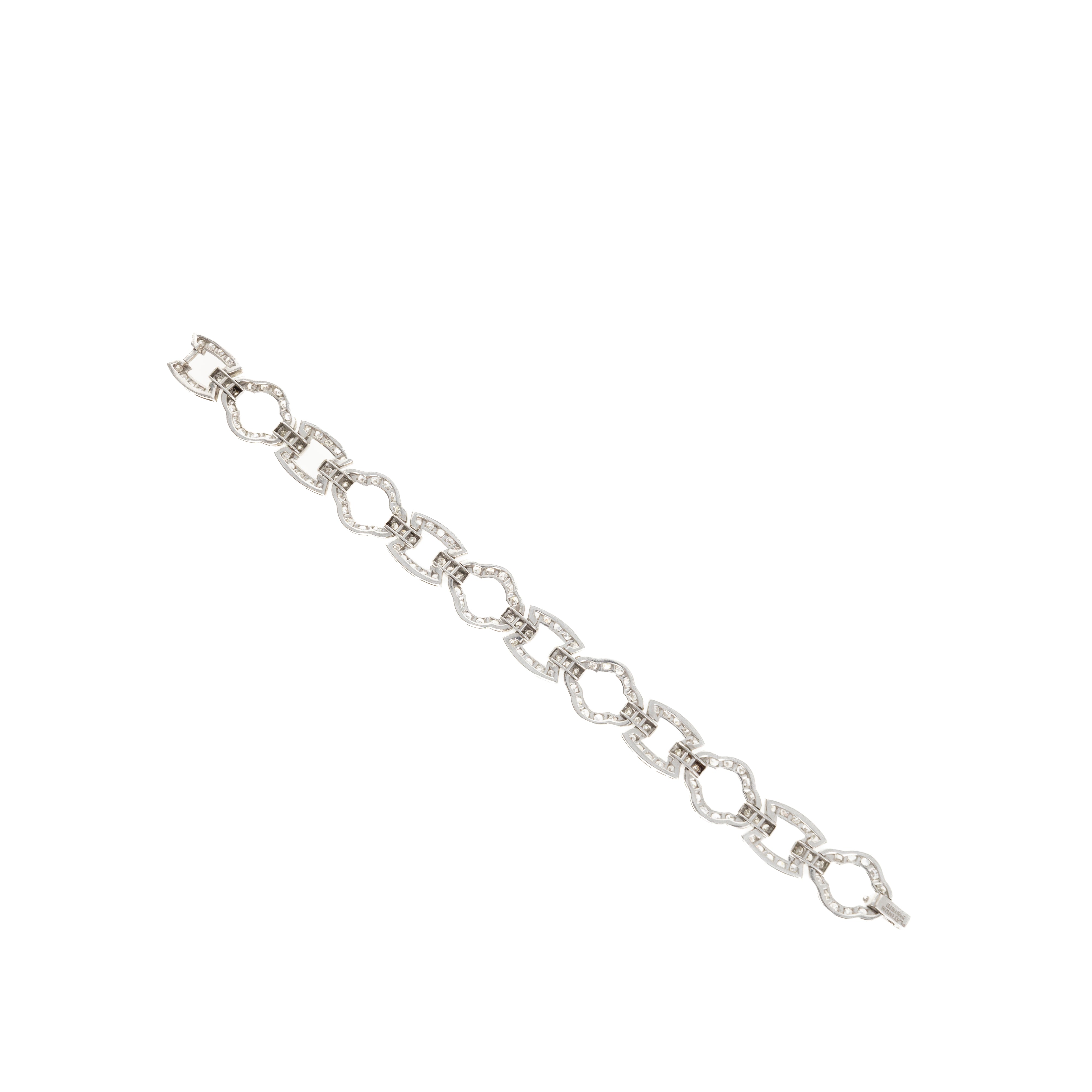 Art Deco Platinum 5.5 Carat Total Weight Diamond Bracelet - Queen May