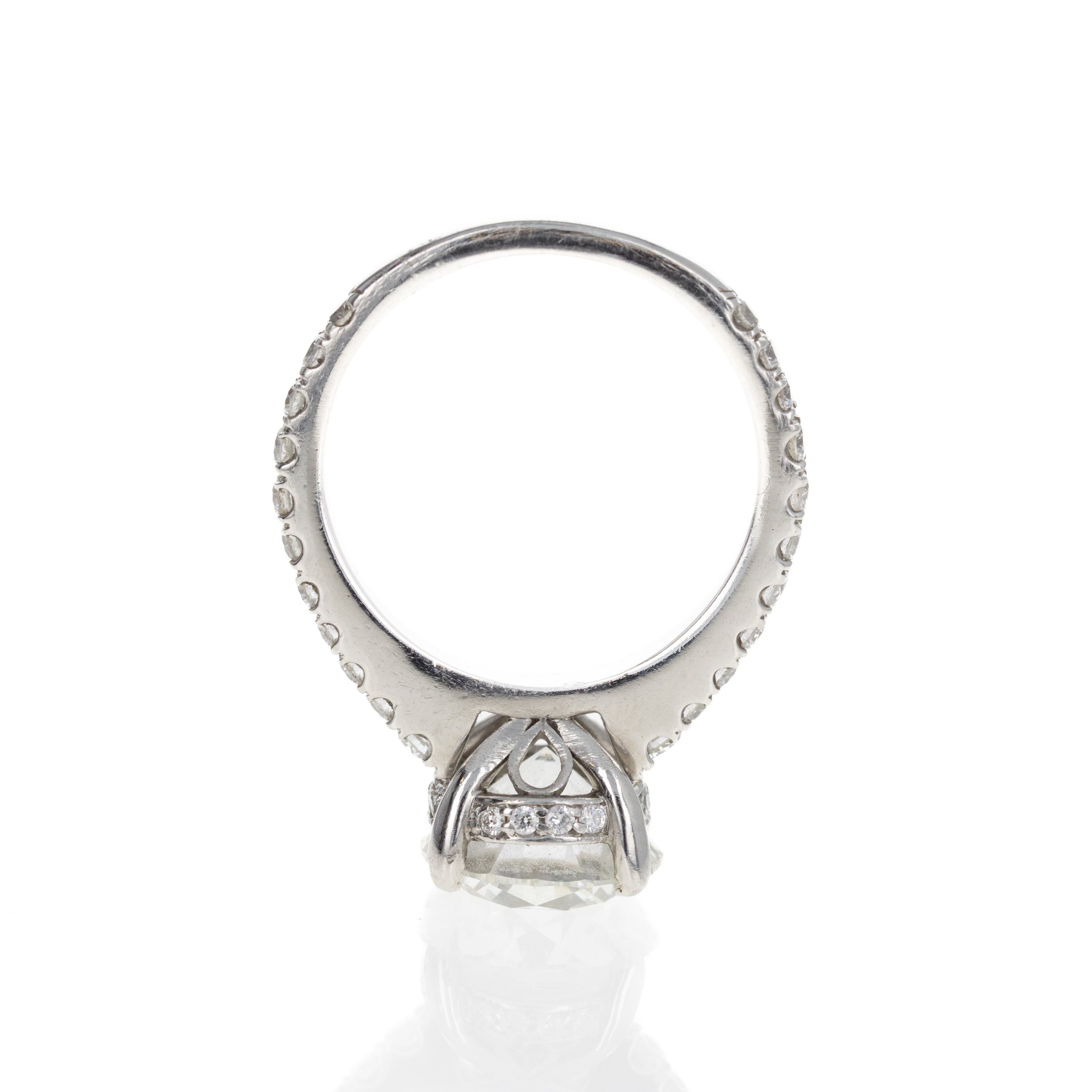 Platinum 3.24 Carat Round Brilliant Diamond Hidden Halo Engagement Ring - Queen May