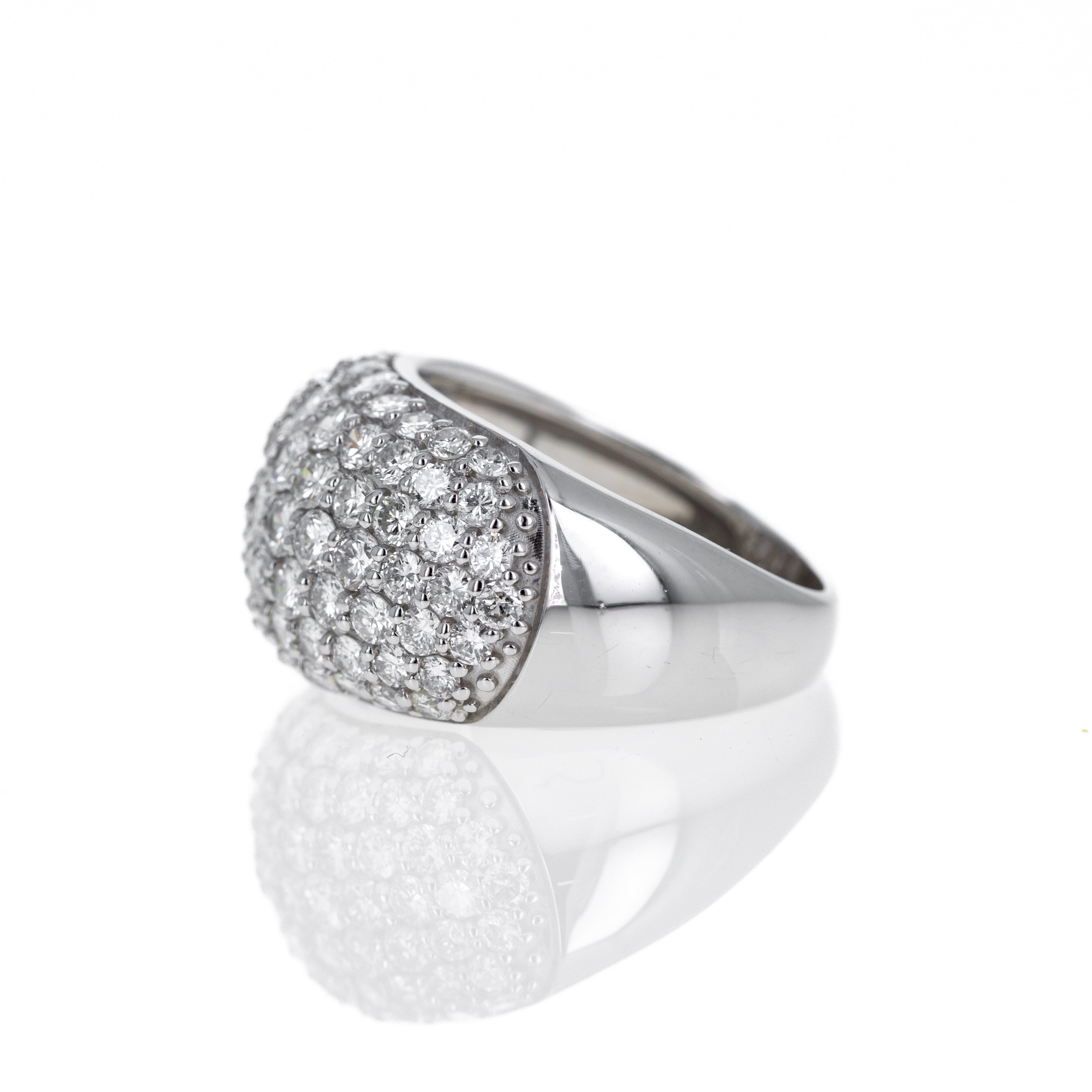 Platinum 3.79 Carat Diamond Pave Dome Band - Queen May