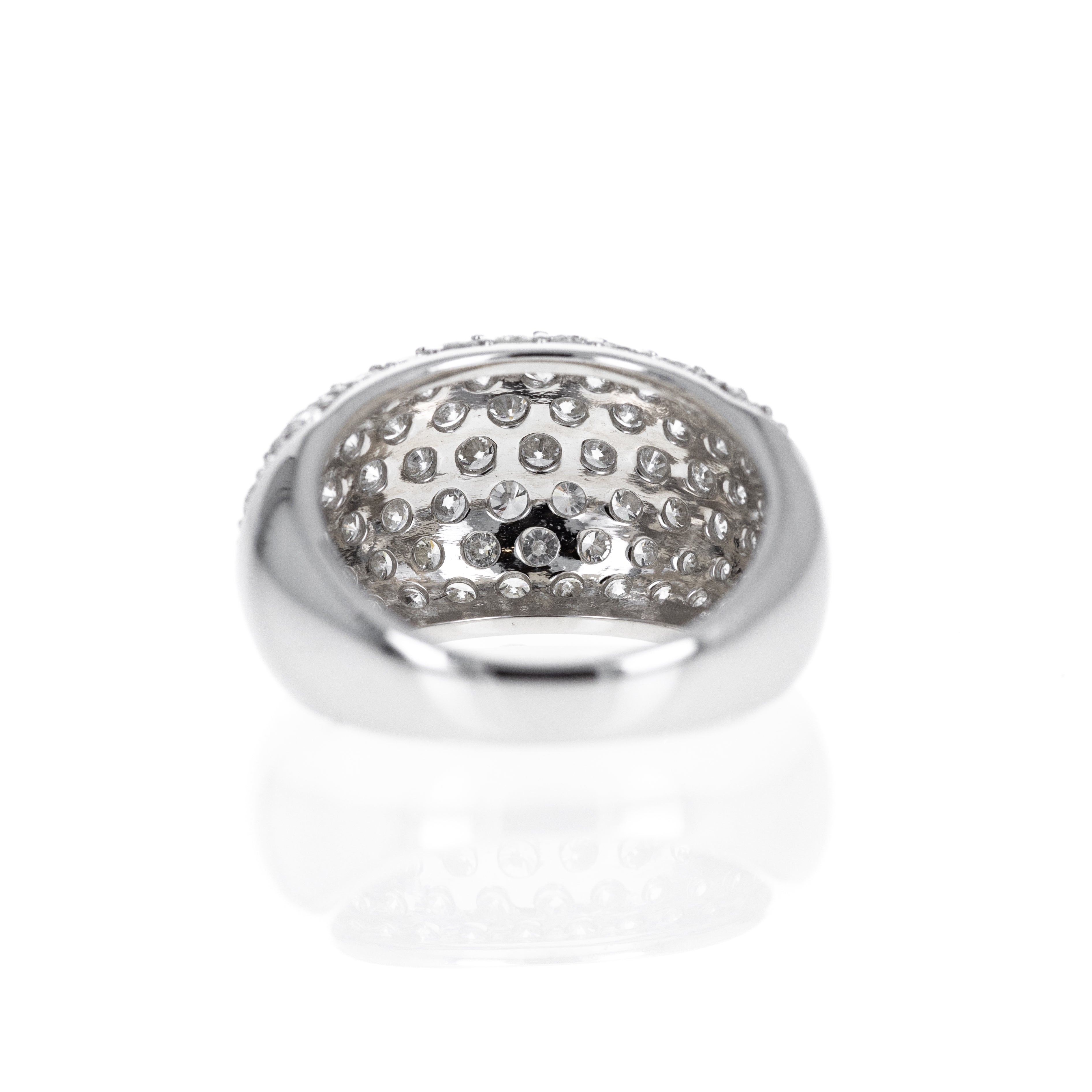 Platinum 3.79 Carat Diamond Pave Dome Band - Queen May