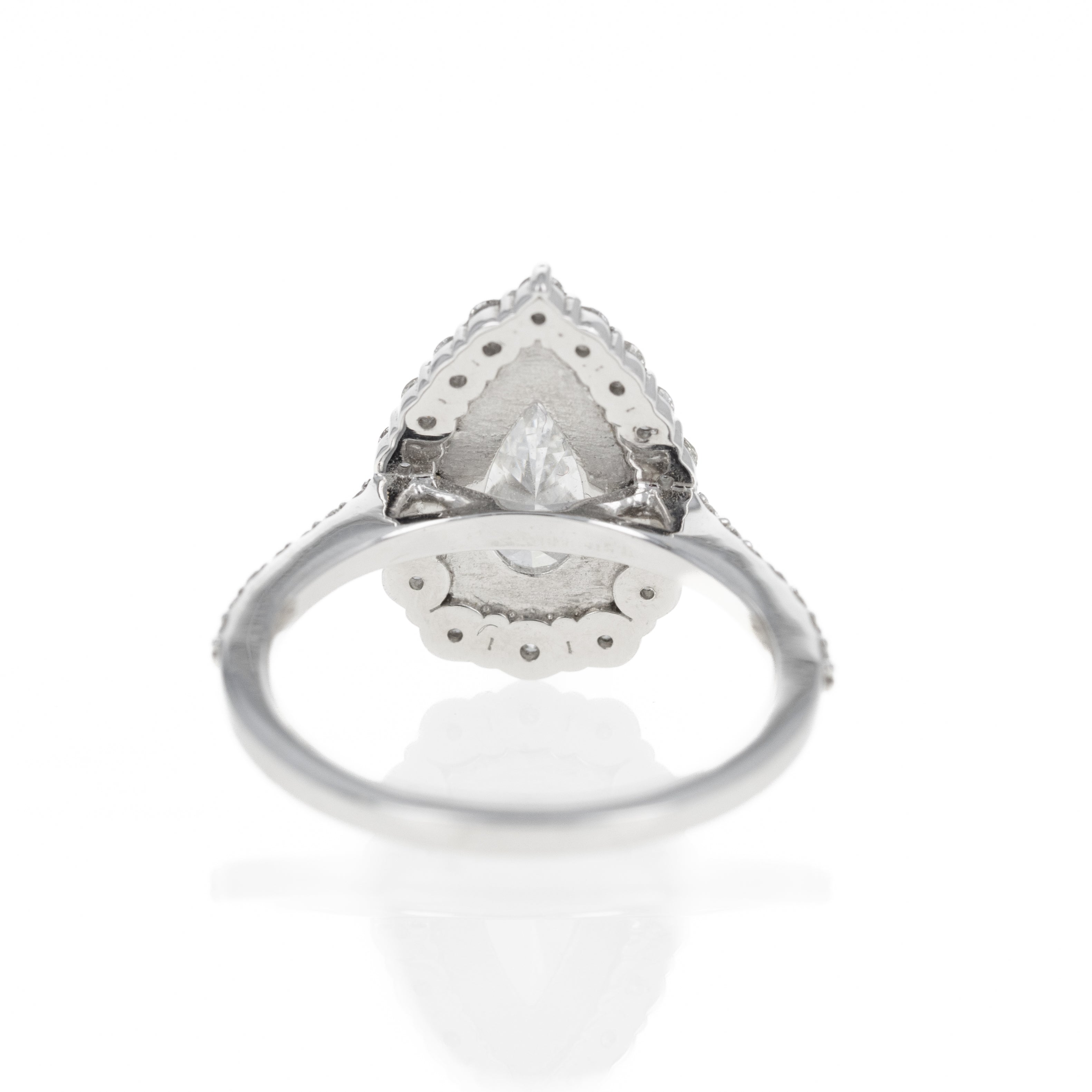 2.24 Carat Pear Diamond Graduated Halo Engagement Ring - Queen May