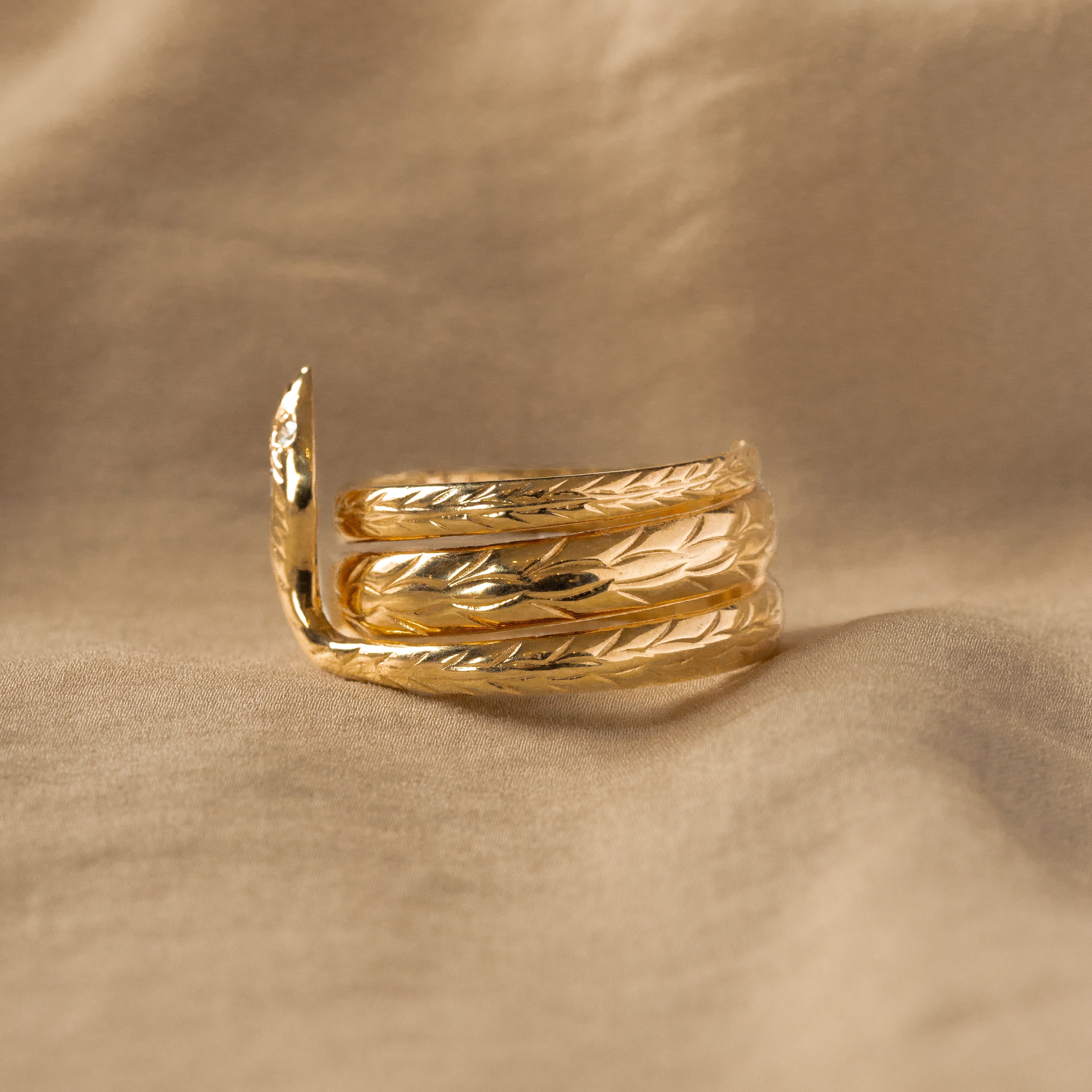 Victorian Inspired Diamond Snake Ring - Queen May