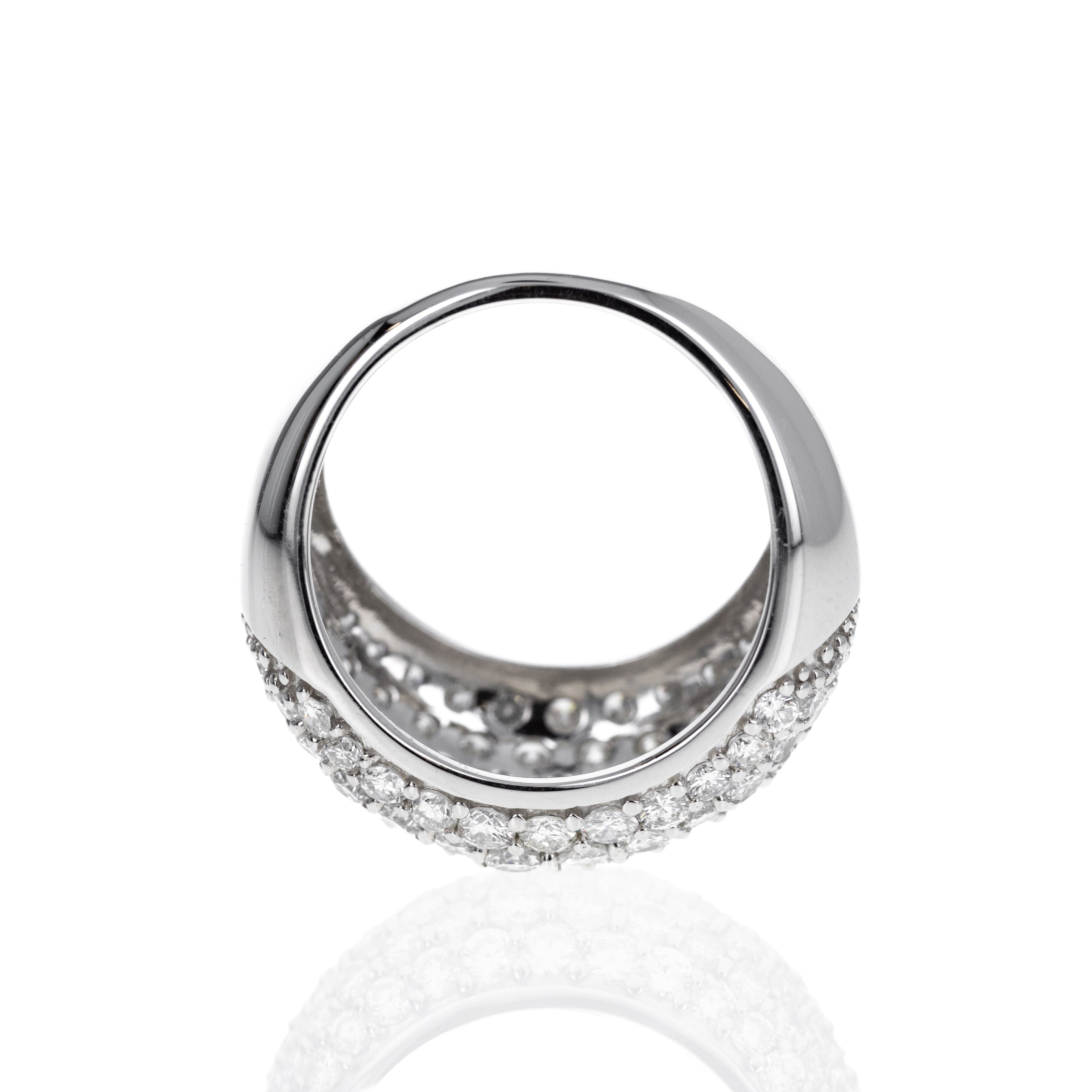 Platinum 3.79 Carat Diamond Pave Dome Band - Queen May
