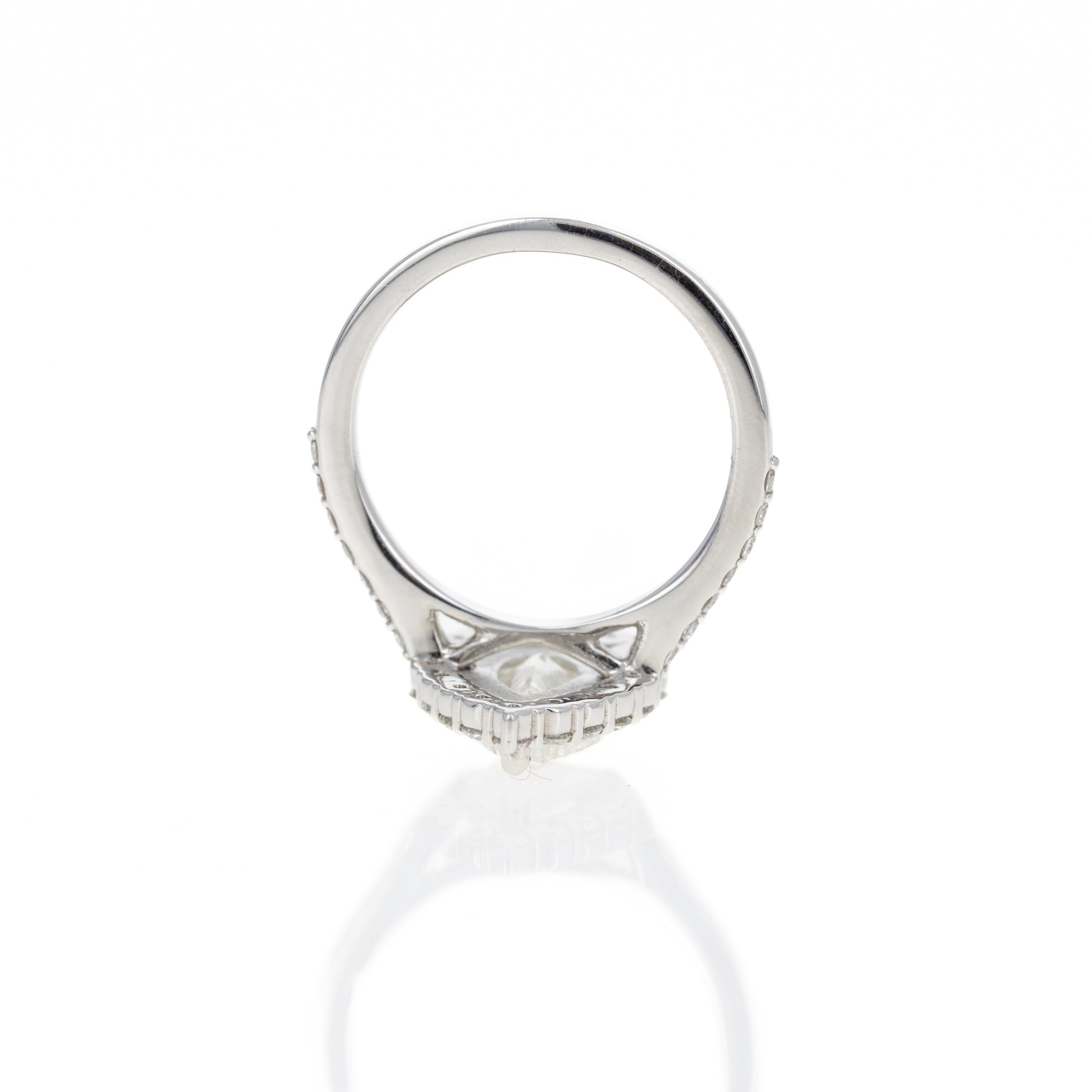 2.24 Carat Pear Diamond Graduated Halo Engagement Ring - Queen May