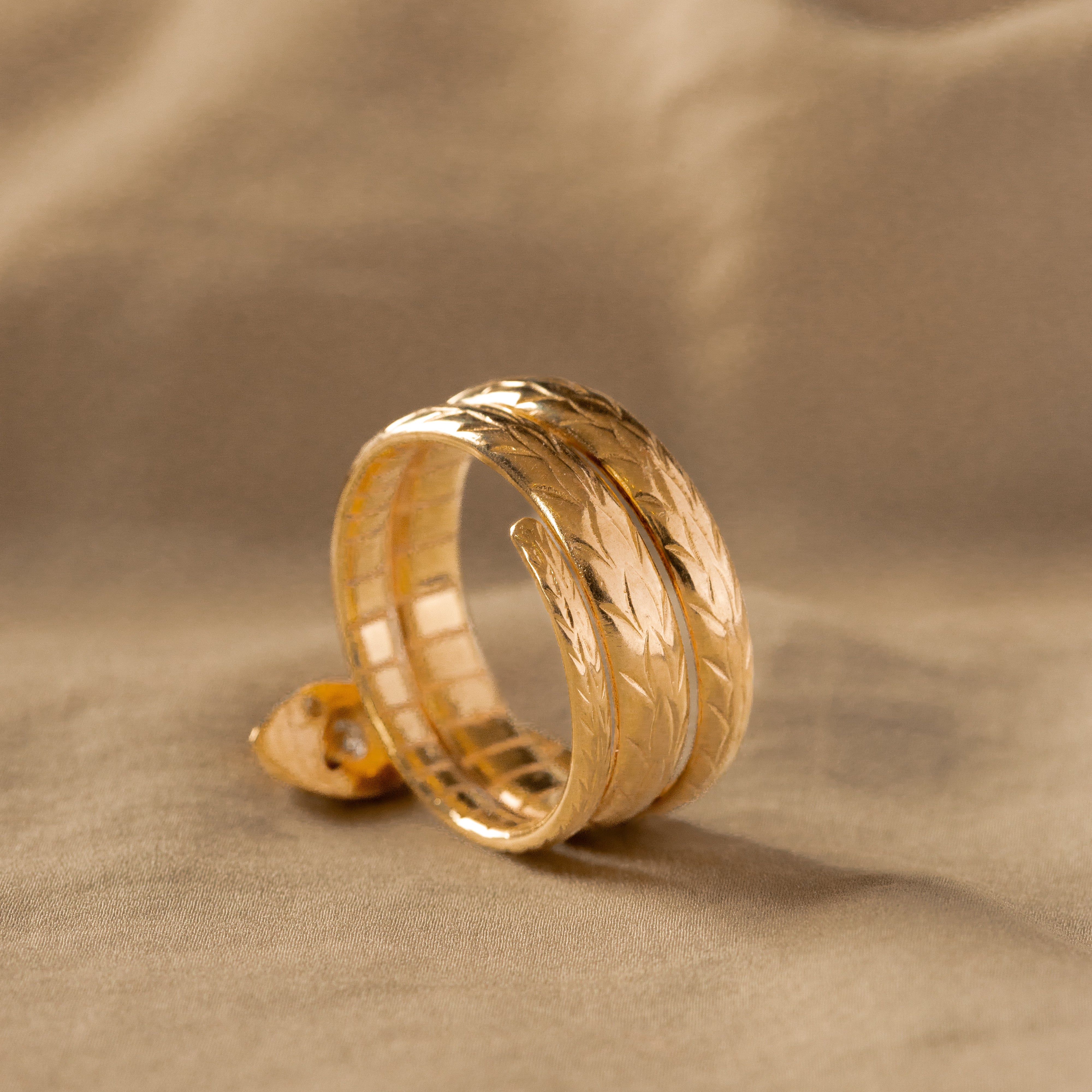 Victorian Inspired Diamond Snake Ring - Queen May