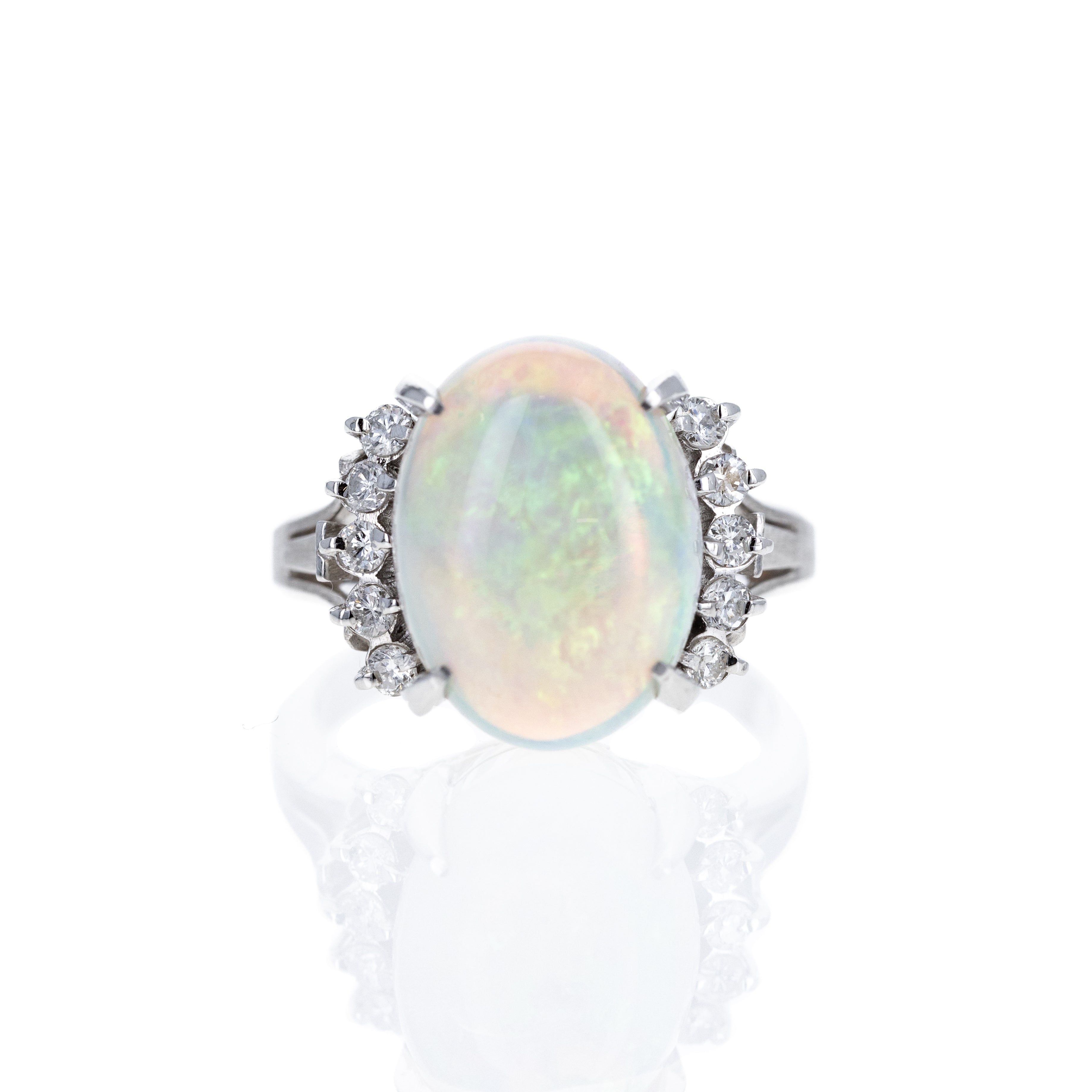 Platinum 5.03 Carat Opal Diamond Ring - Queen May