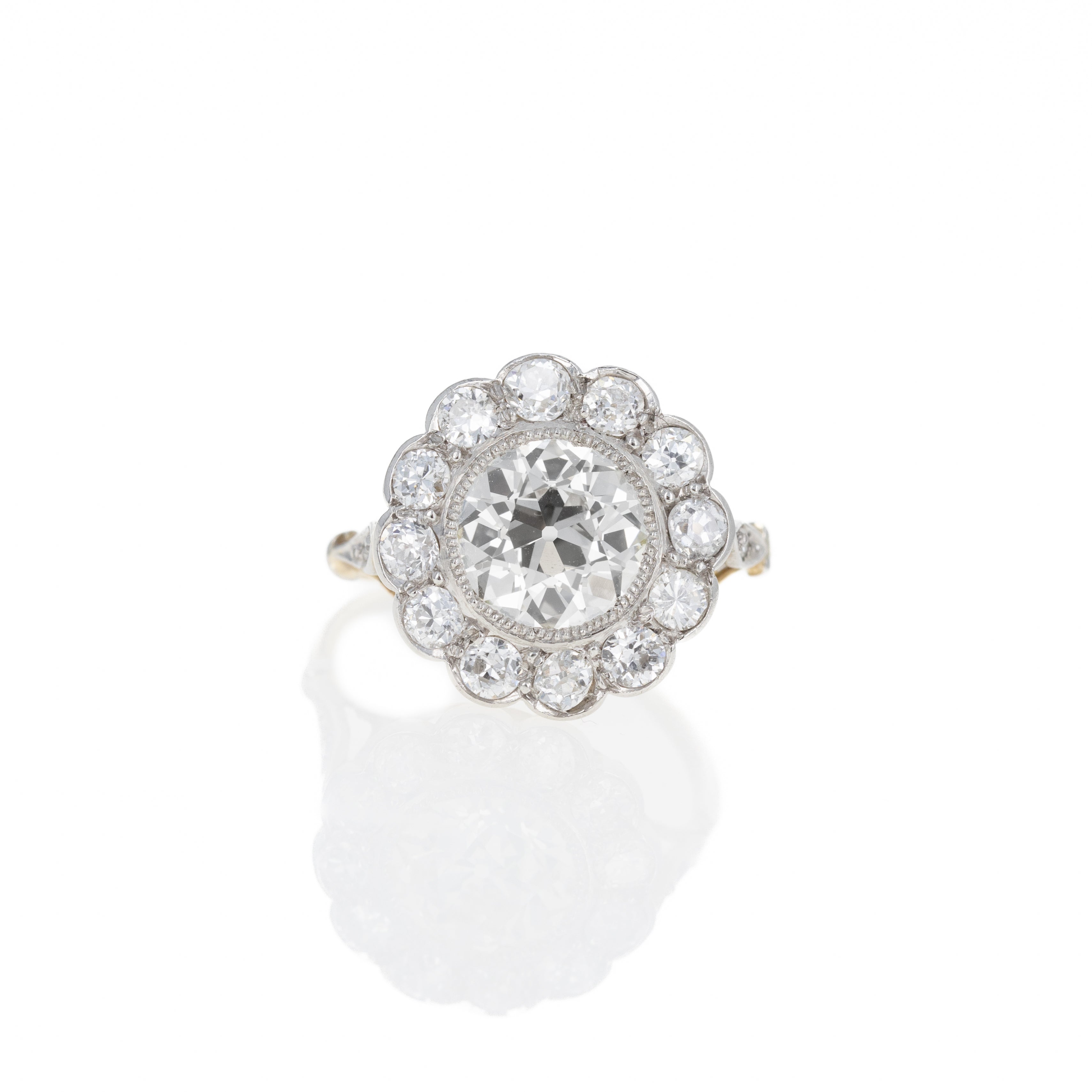 Edwardian 2.13 Carat Old European Diamond Cluster Ring - Queen May