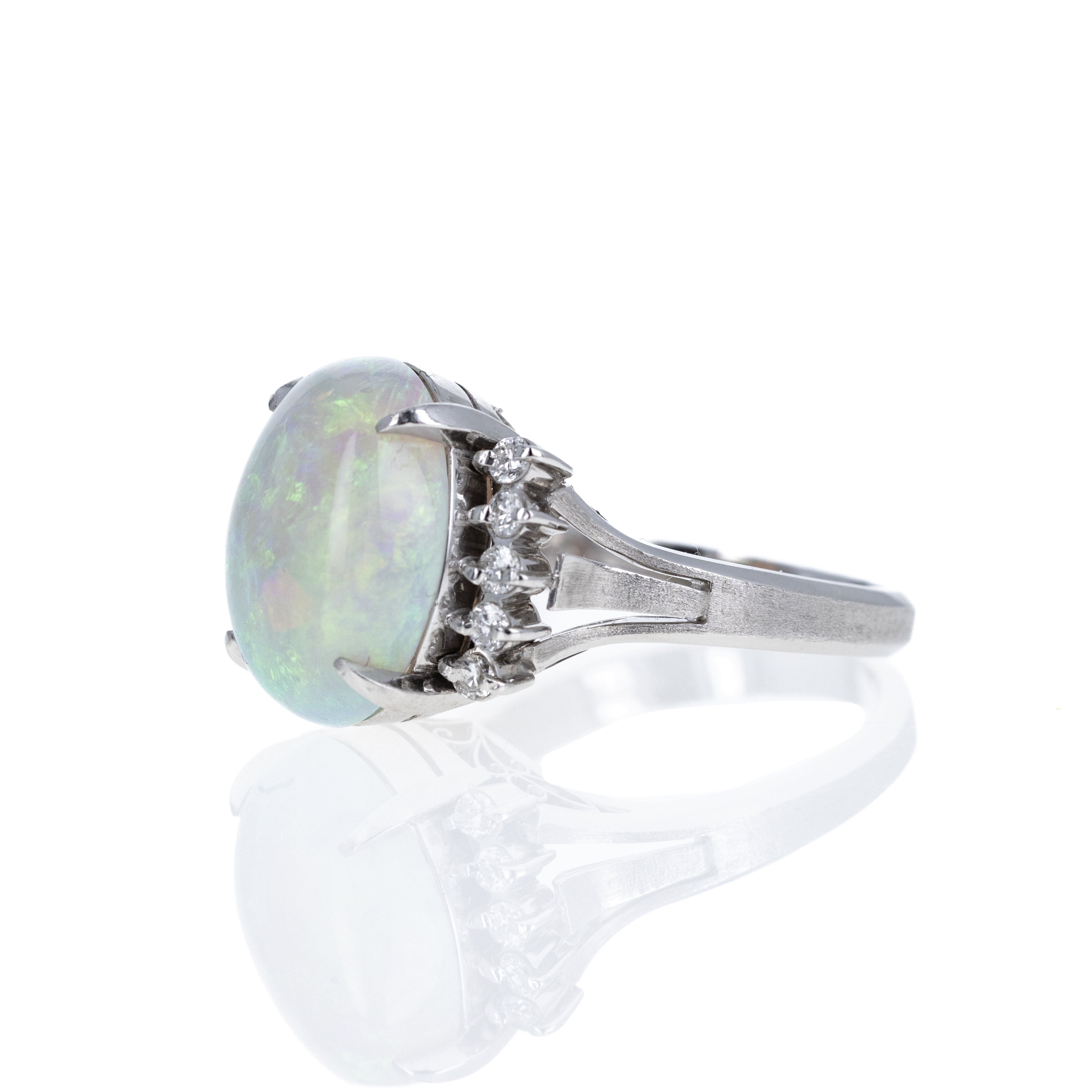 Platinum 5.03 Carat Opal Diamond Ring - Queen May