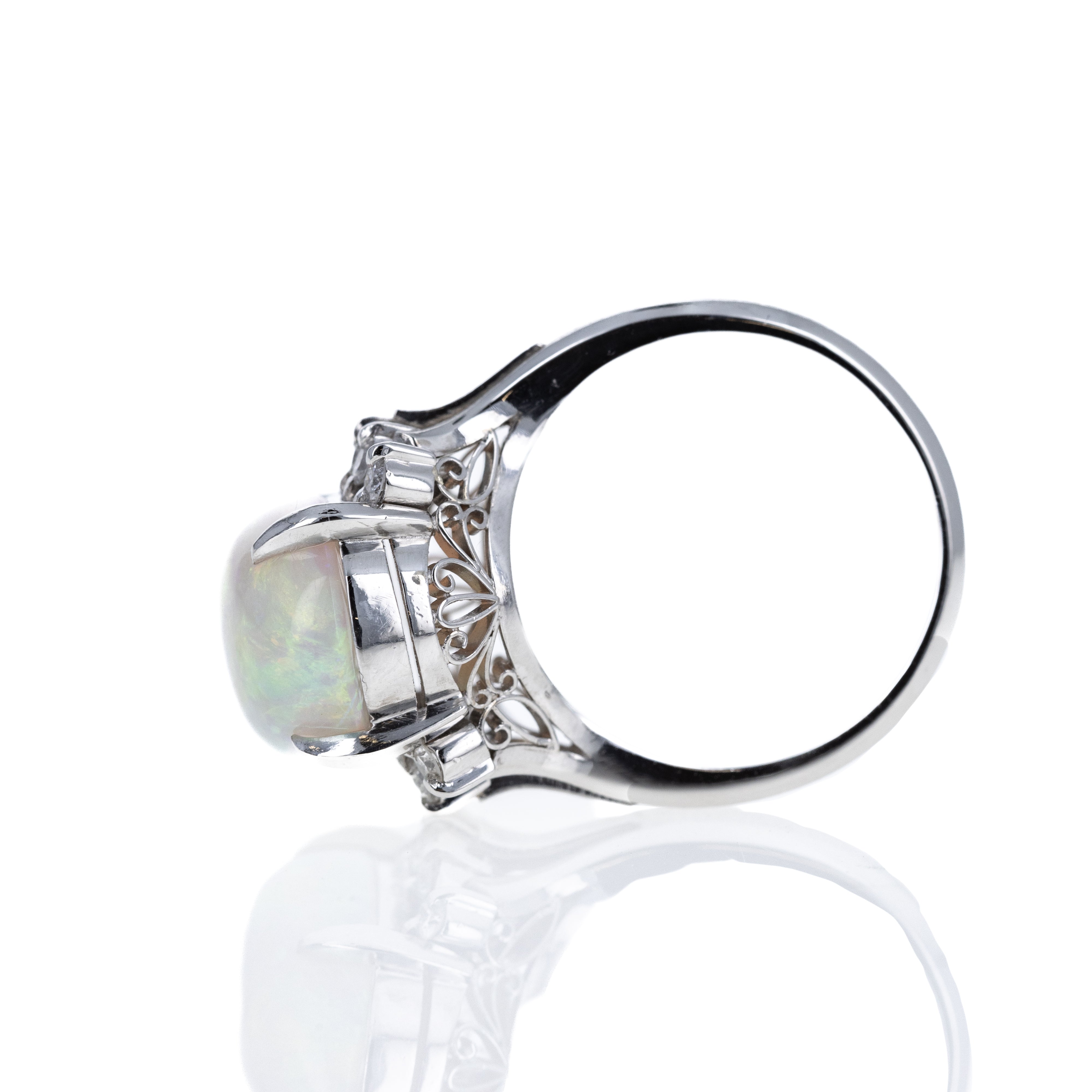 Platinum 5.03 Carat Opal Diamond Ring - Queen May