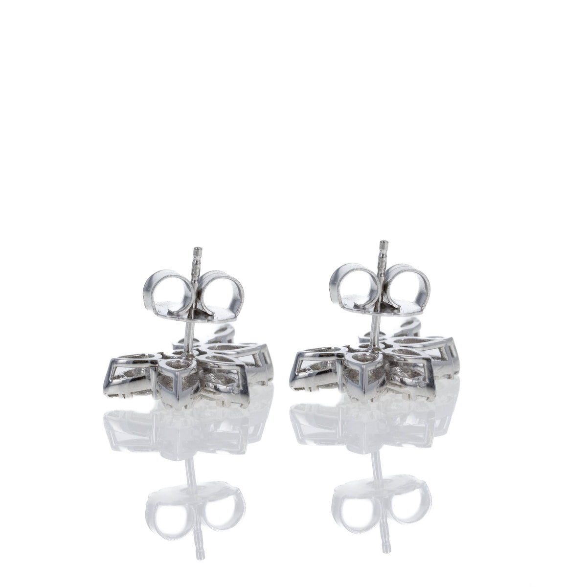 18K White Gold 3.02 Carat Diamond Floral Cluster Earrings - Queen May