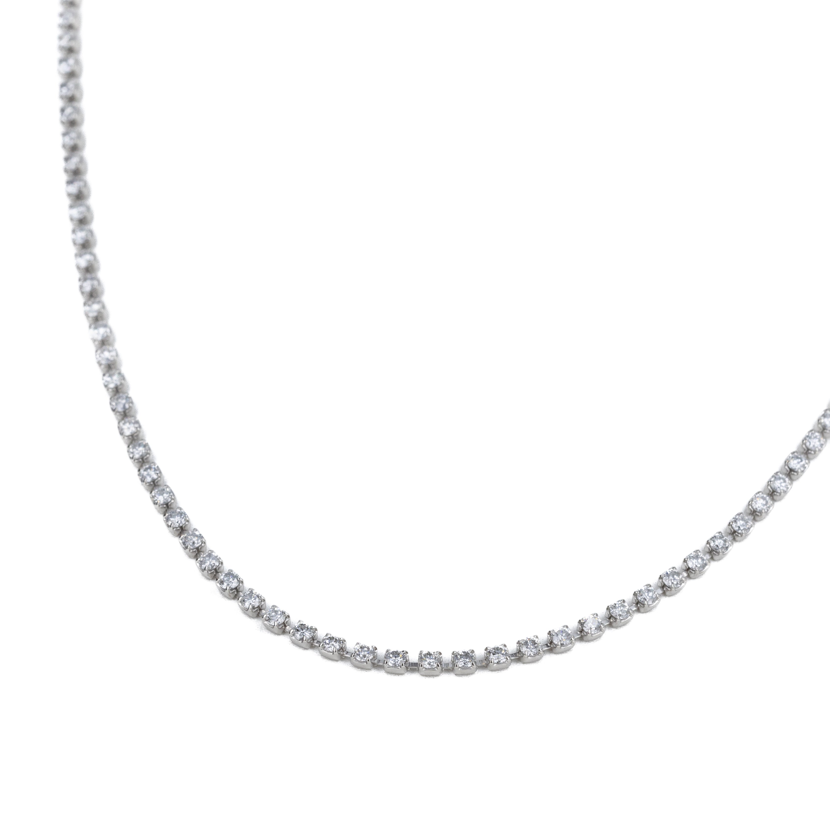 Platinum 5 Carat Round Floating Diamond Necklace - Queen May
