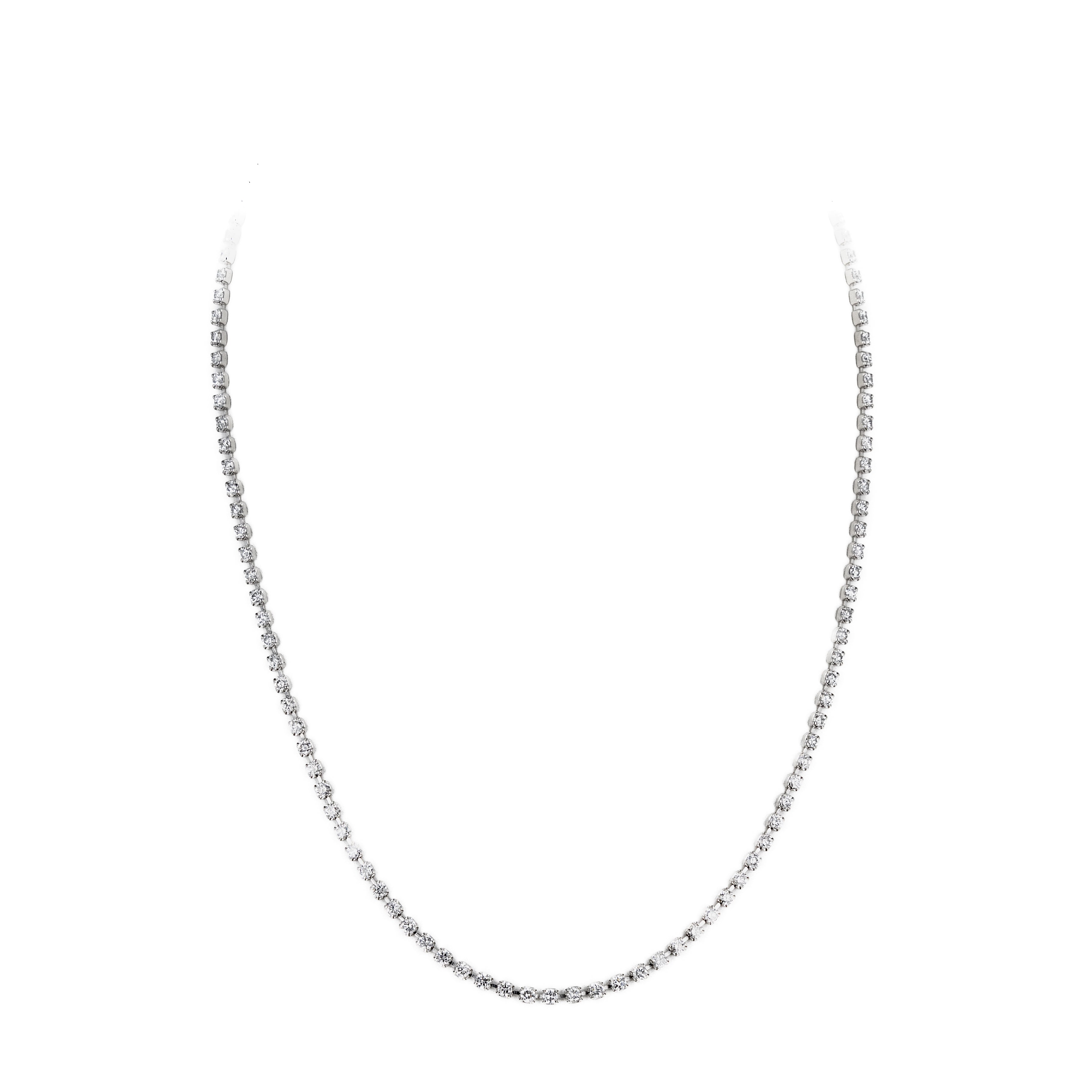Platinum 5 Carat Round Floating Diamond Necklace - Queen May