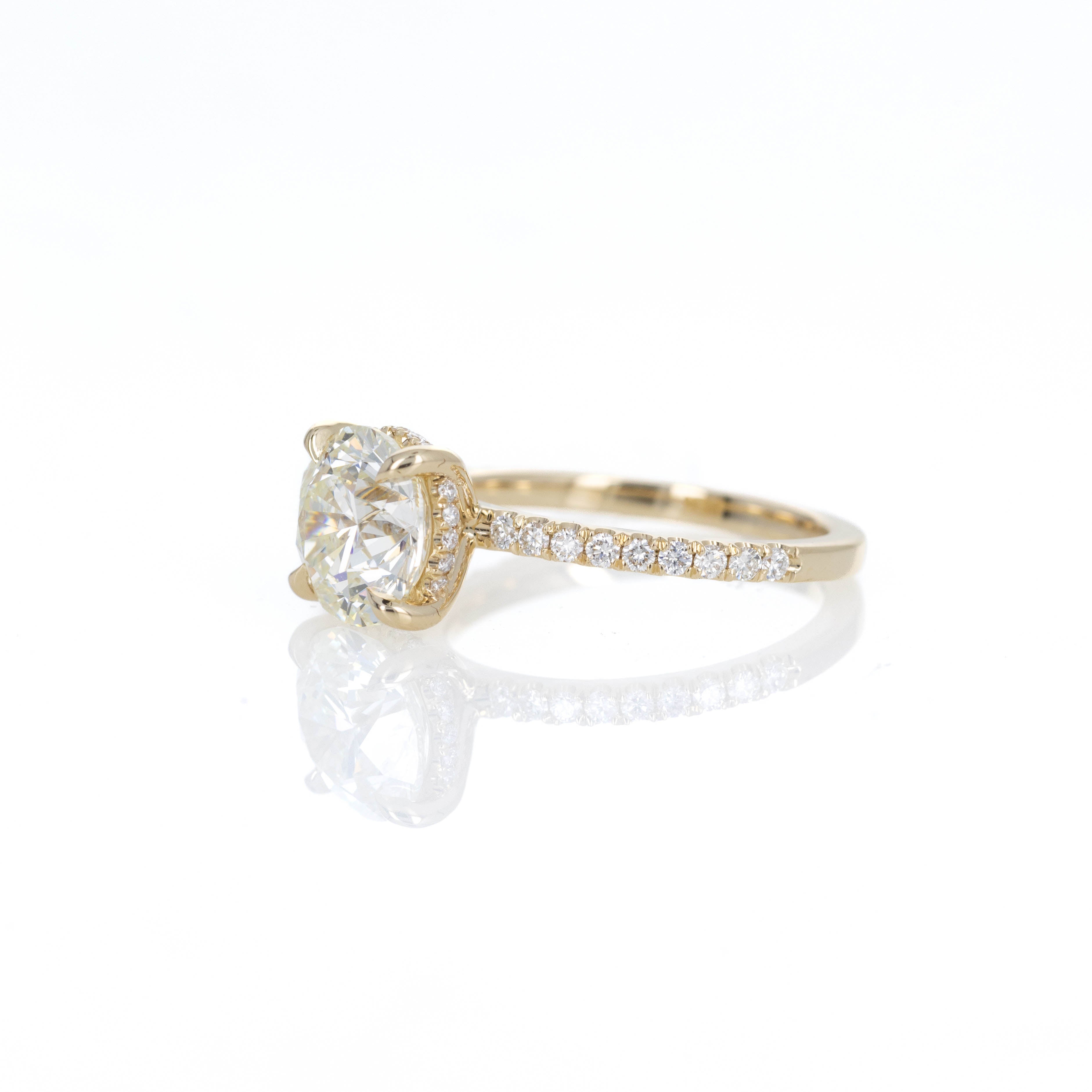 3 Carat Round Brilliant Diamond Hidden Halo Engagement Ring - Queen May