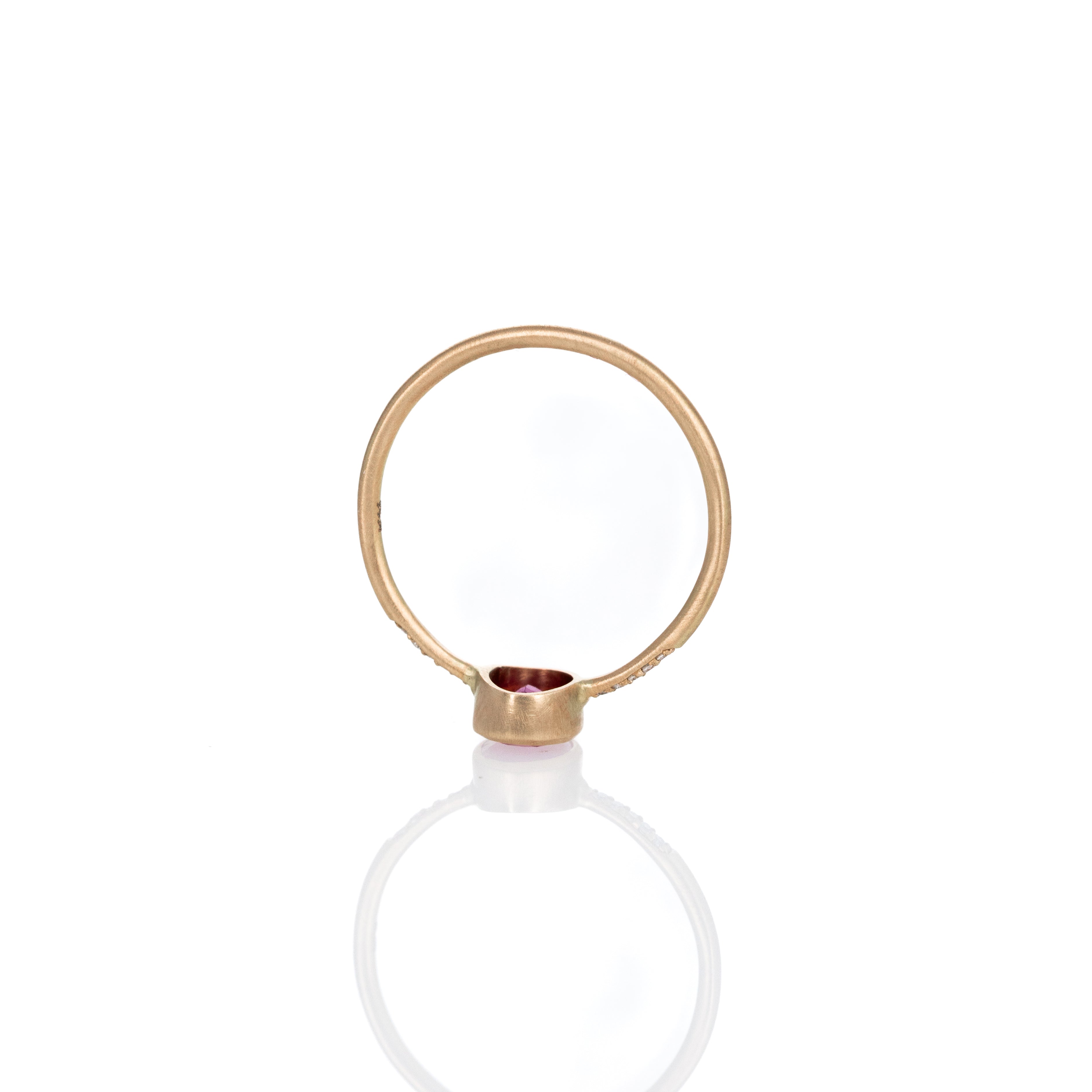 14K Yellow Gold 0.72 Carat Ruby Diamond Bezel Ring - Queen May