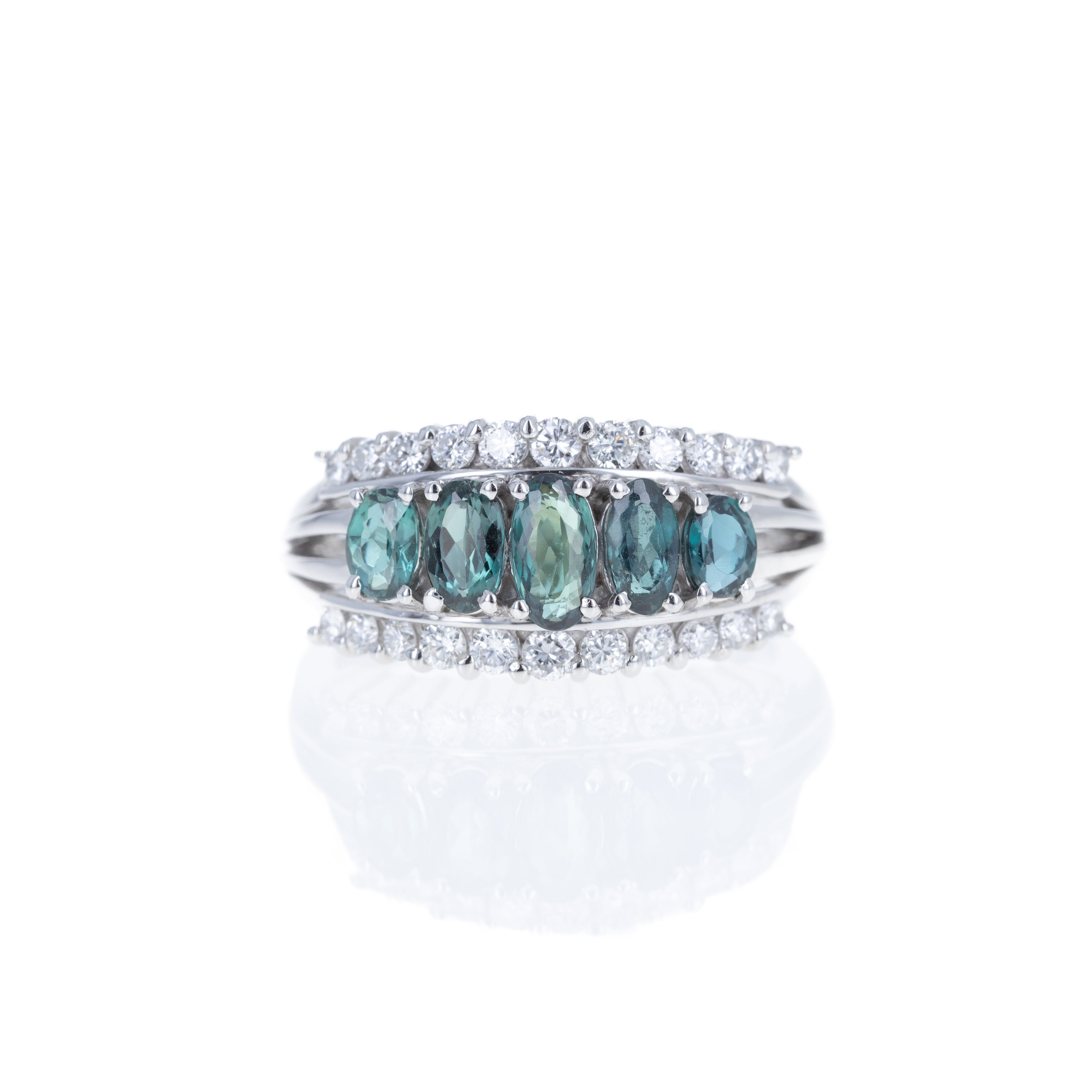 Platinum 1.20 Carat Alexandrite Diamond Ring - Queen May
