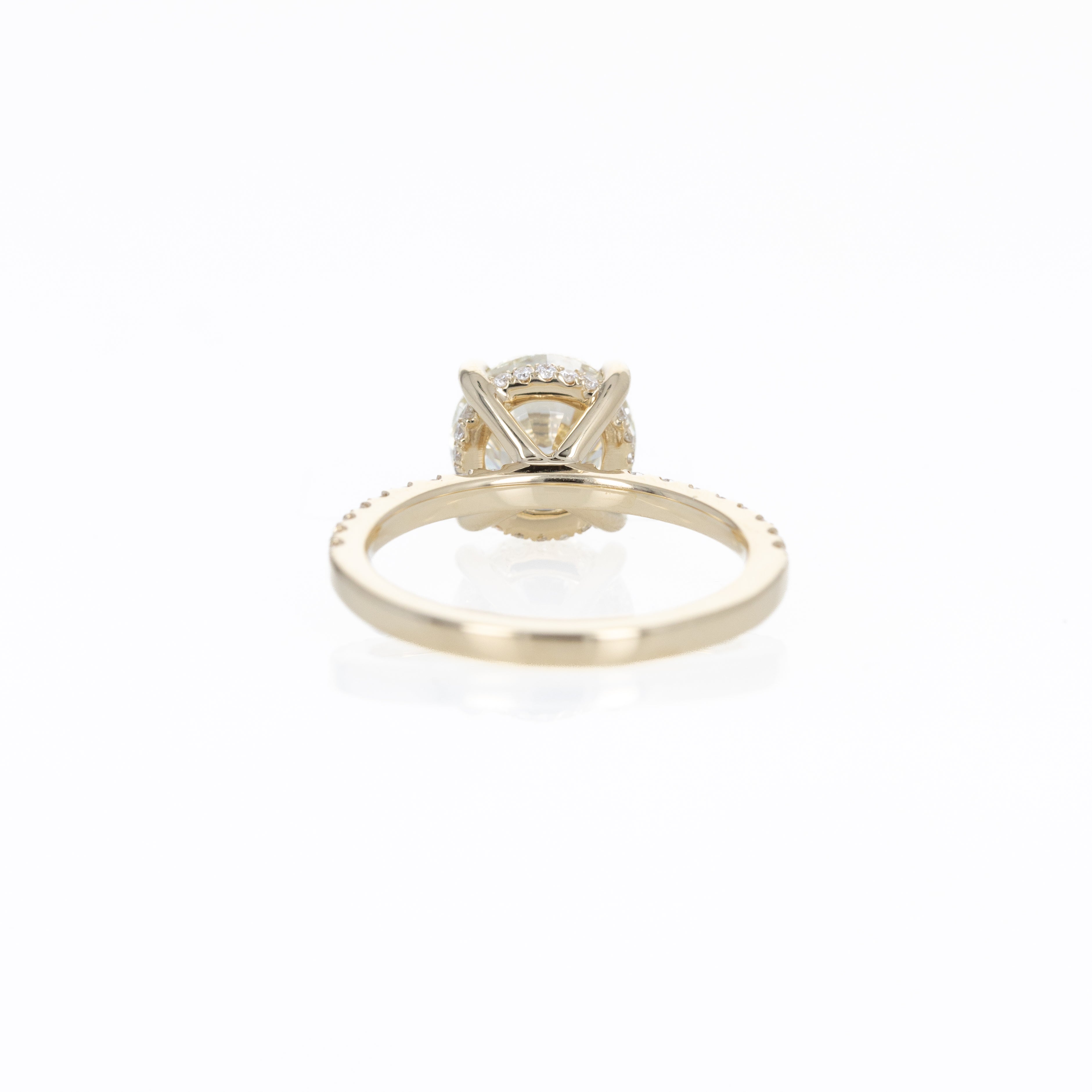 3 Carat Round Brilliant Diamond Hidden Halo Engagement Ring - Queen May