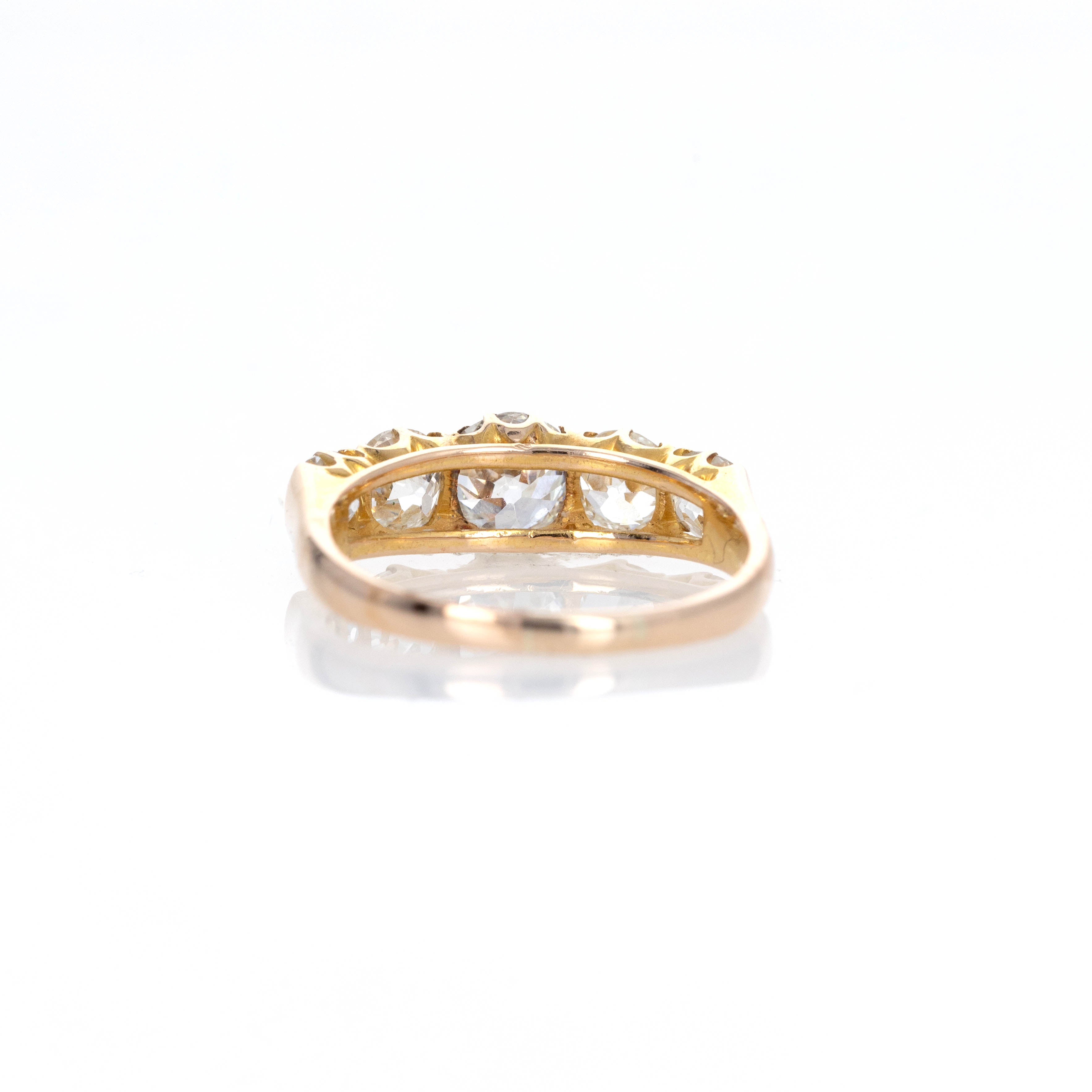 Victorian 2.83 Carat Old European Diamond Five Stone Ring - Queen May