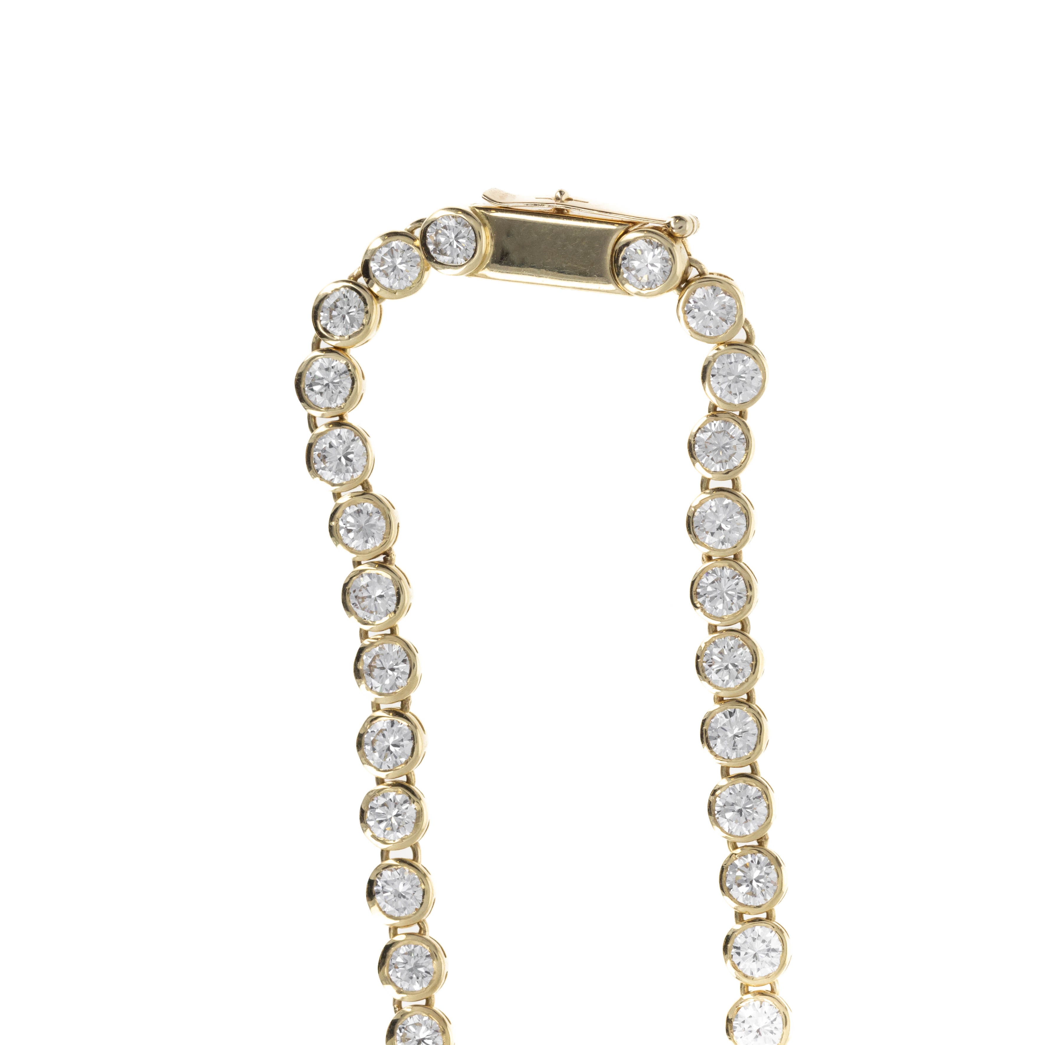 18K Yellow Gold 10.17 Carat Diamond Bezel Necklace - Queen May