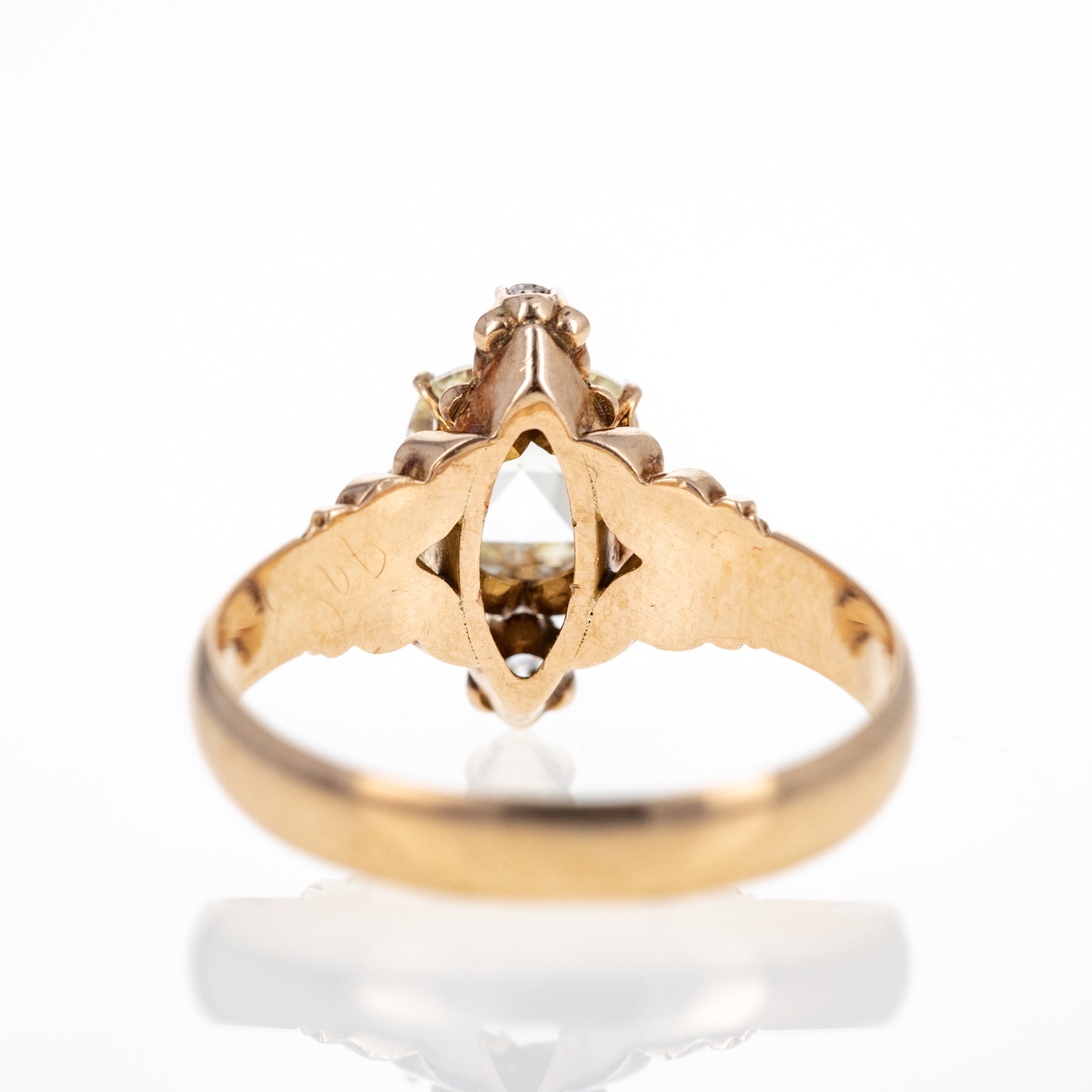 Victorian 10K Rose Gold 1.01 Carat Antique Cushion Rose Cut Diamond Ring - Queen May