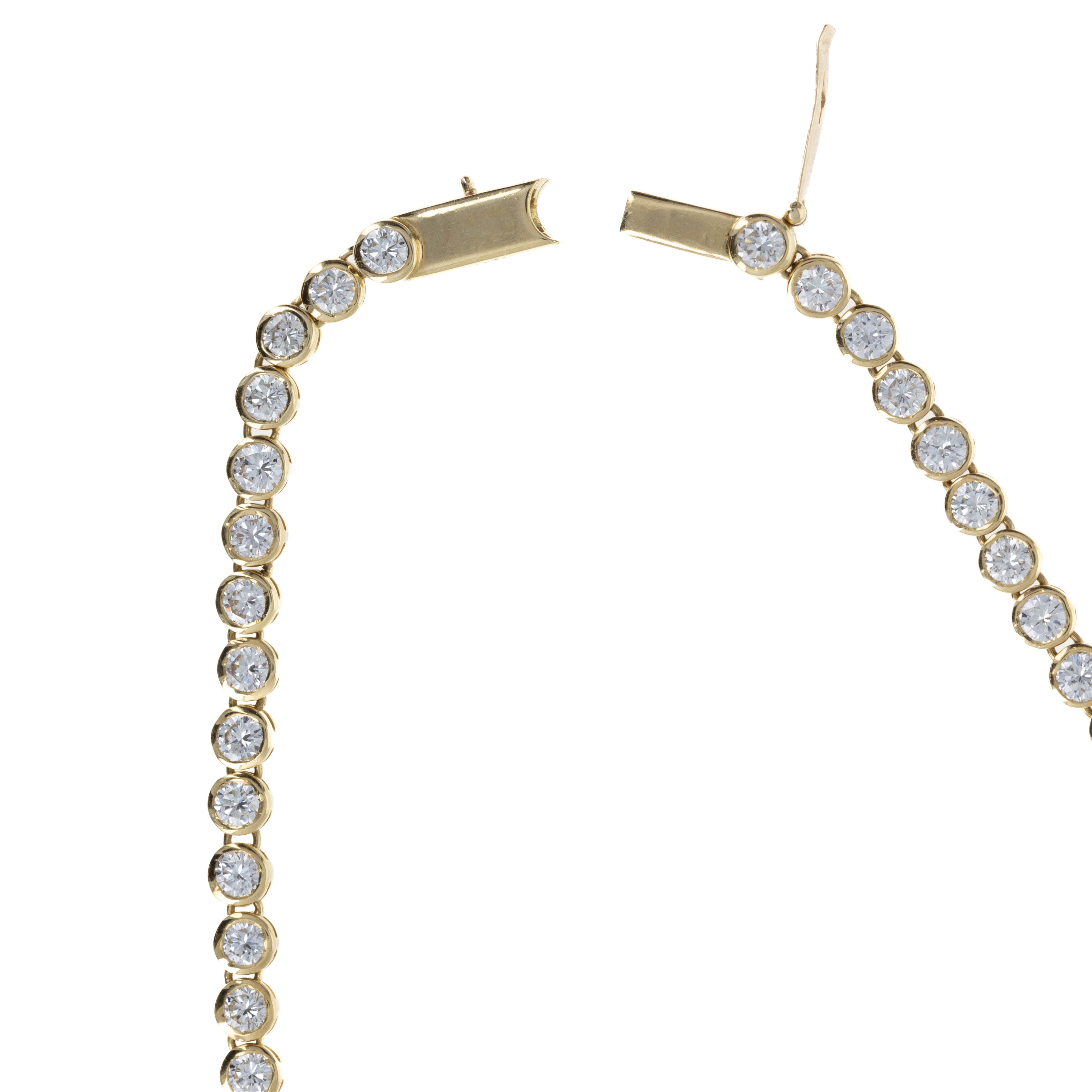 18K Yellow Gold 10.17 Carat Diamond Bezel Necklace - Queen May