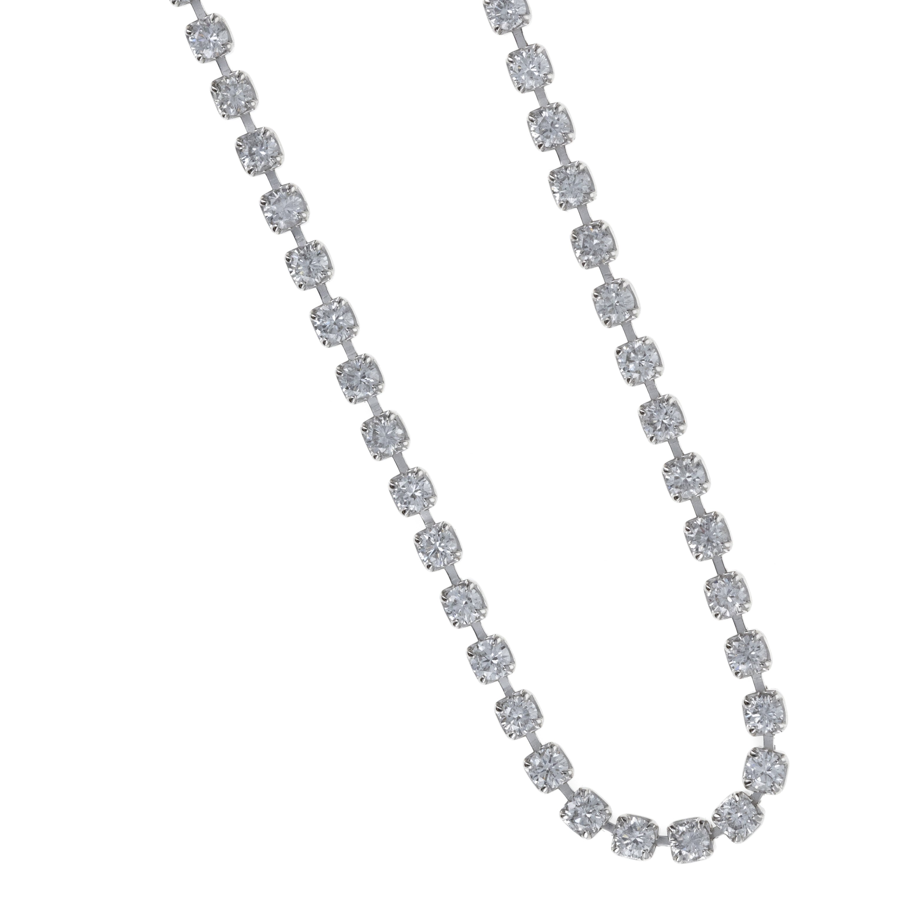 Platinum 5 Carat Round Floating Diamond Necklace - Queen May