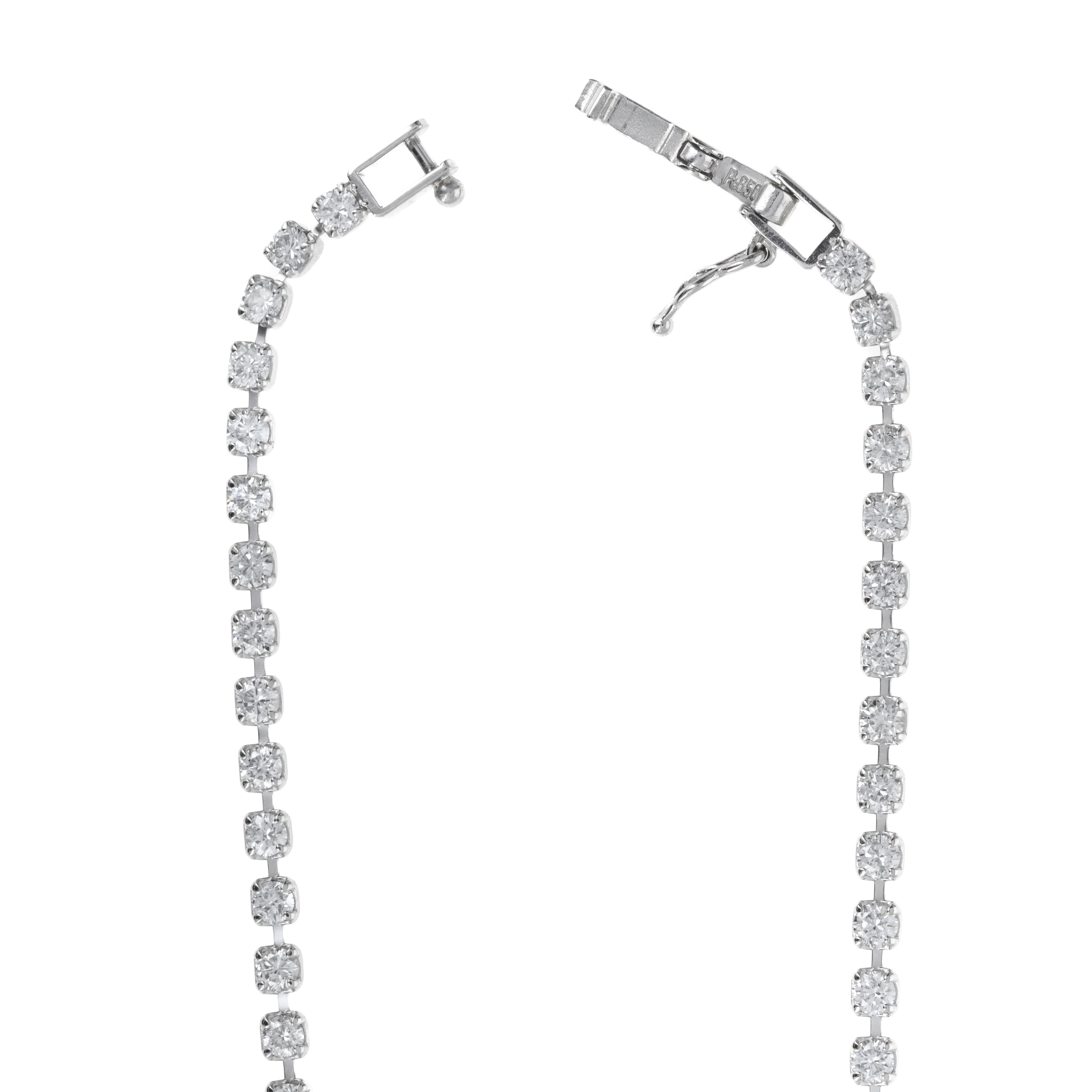 Platinum 5 Carat Round Floating Diamond Necklace - Queen May