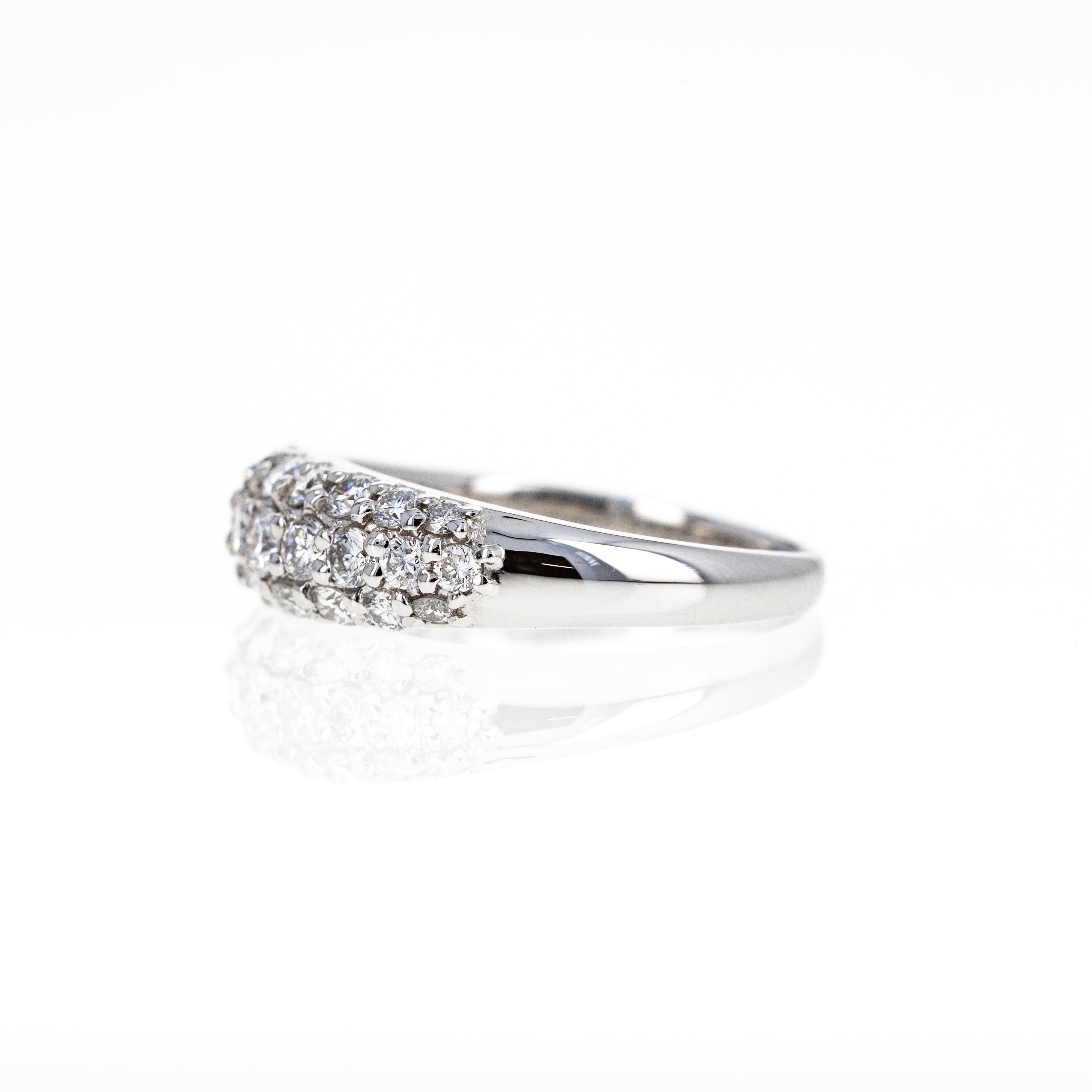 Platinum 1.20 Carat Round Diamond Pave Band - Queen May