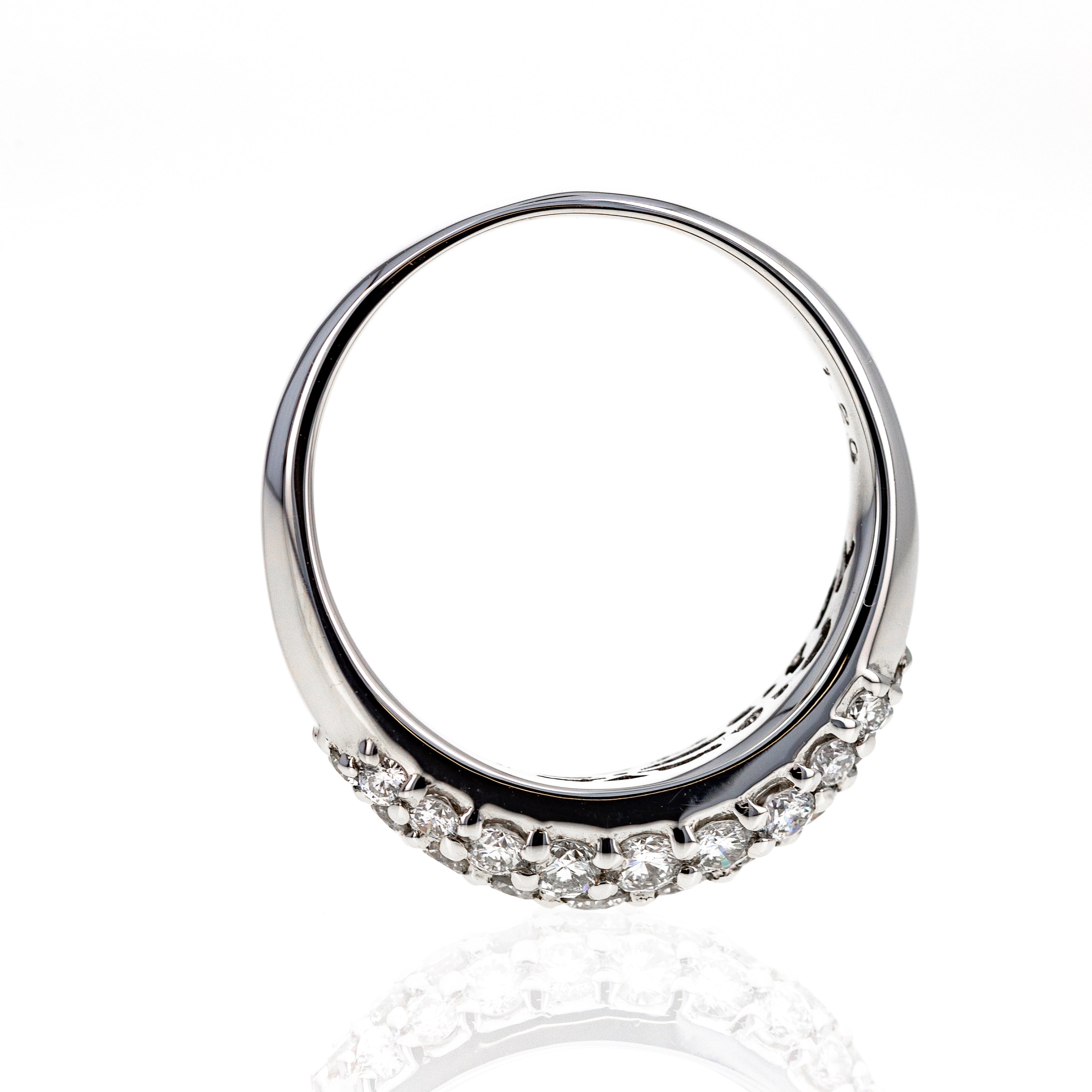 Platinum 1.20 Carat Round Diamond Pave Band - Queen May