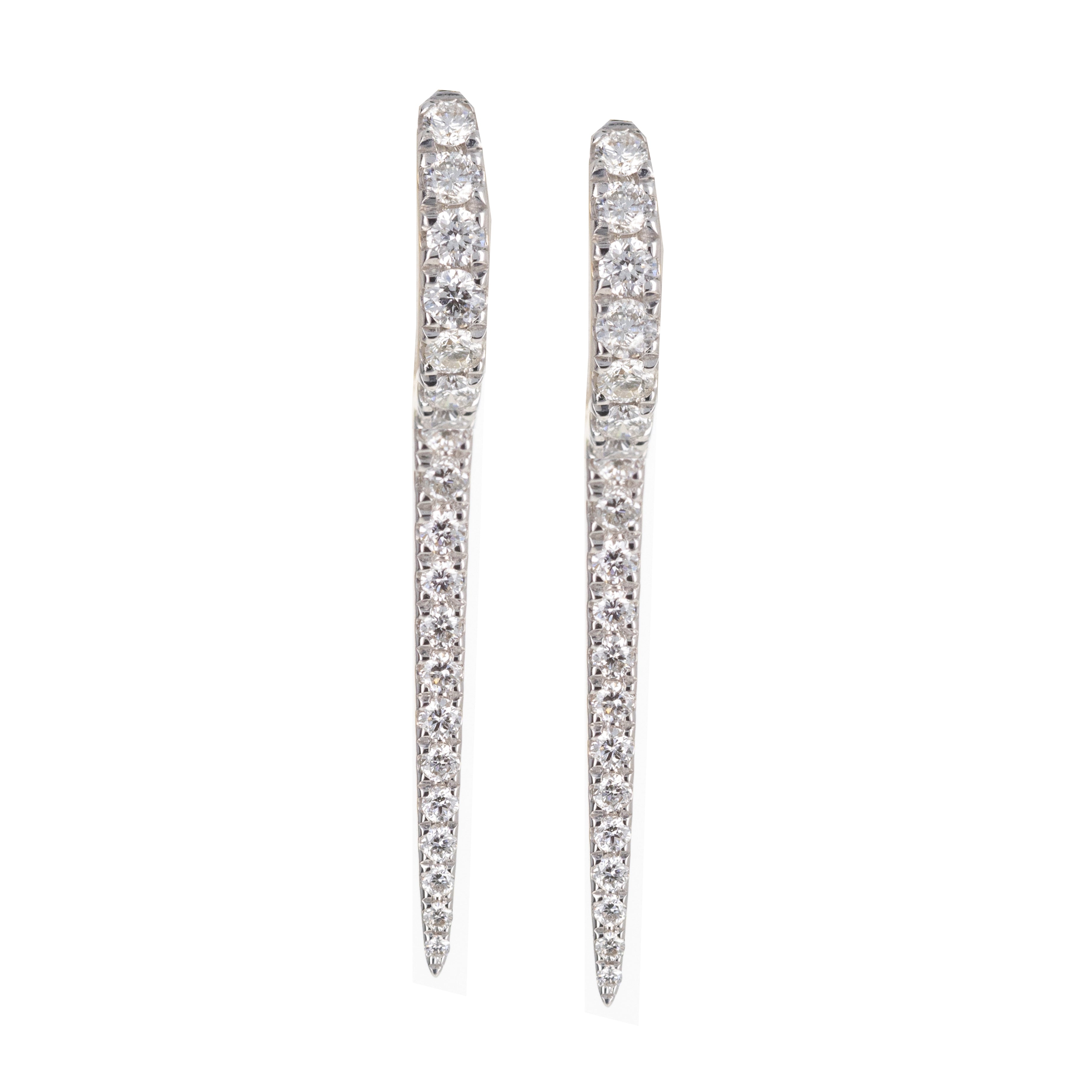 14K Yellow Gold Diamond Dagger Spike Earrings - Queen May